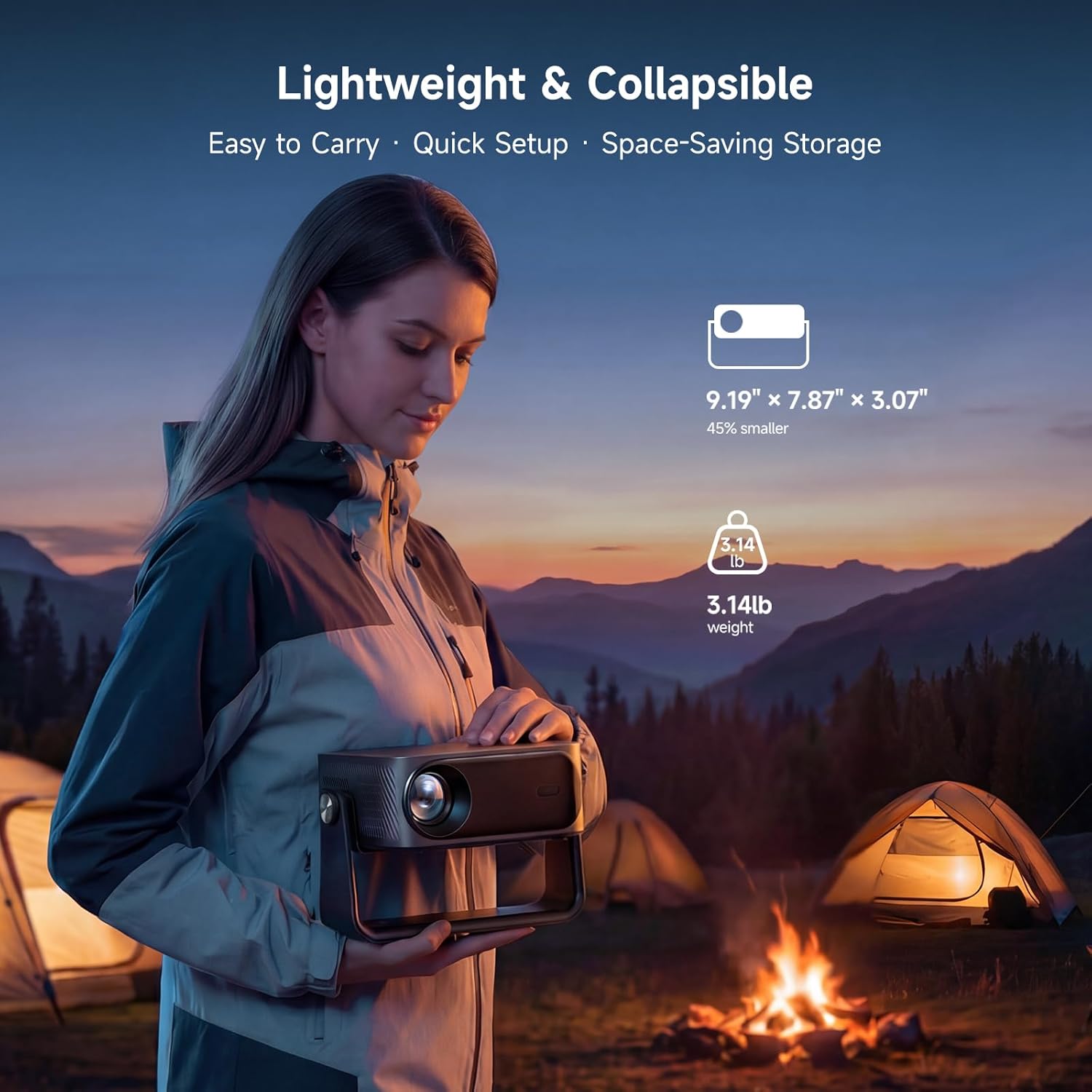 Thumbnail 5 de [2000 ANSI/Auto Focus & Keystone/Built-in APP] 4K Outdoor Projector with WiFi and Bluetooth (Smart Portable Home Theater)