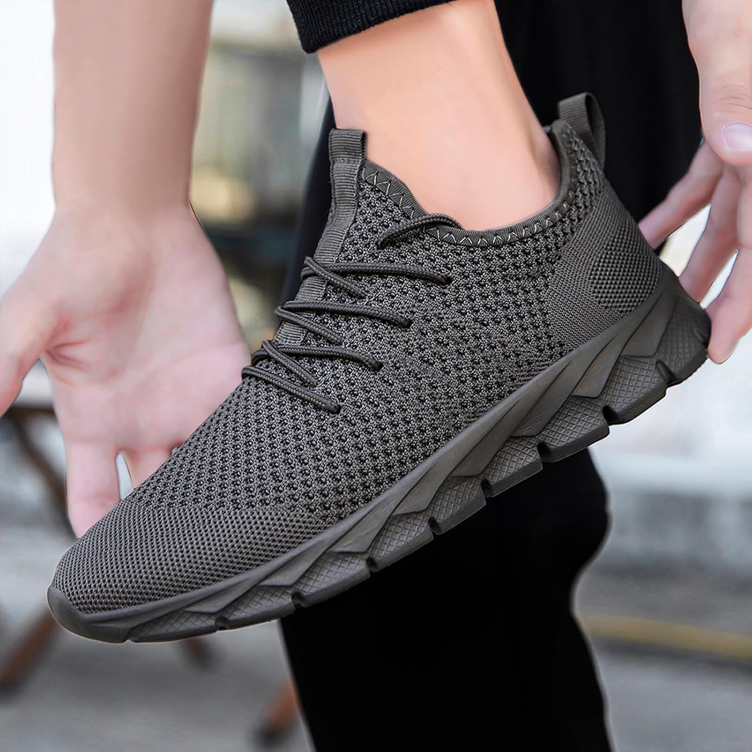 Thumbnail 2 de Oltyutc Mens Trainers: Breathable Mesh Slip-On Shoes for Active Lifestyles