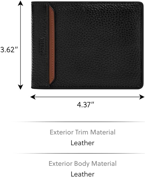 Thumbnail 4 de Fossil Huntington : portefeuille bi-pliant en cuir pour homme avec fenêtre transparente