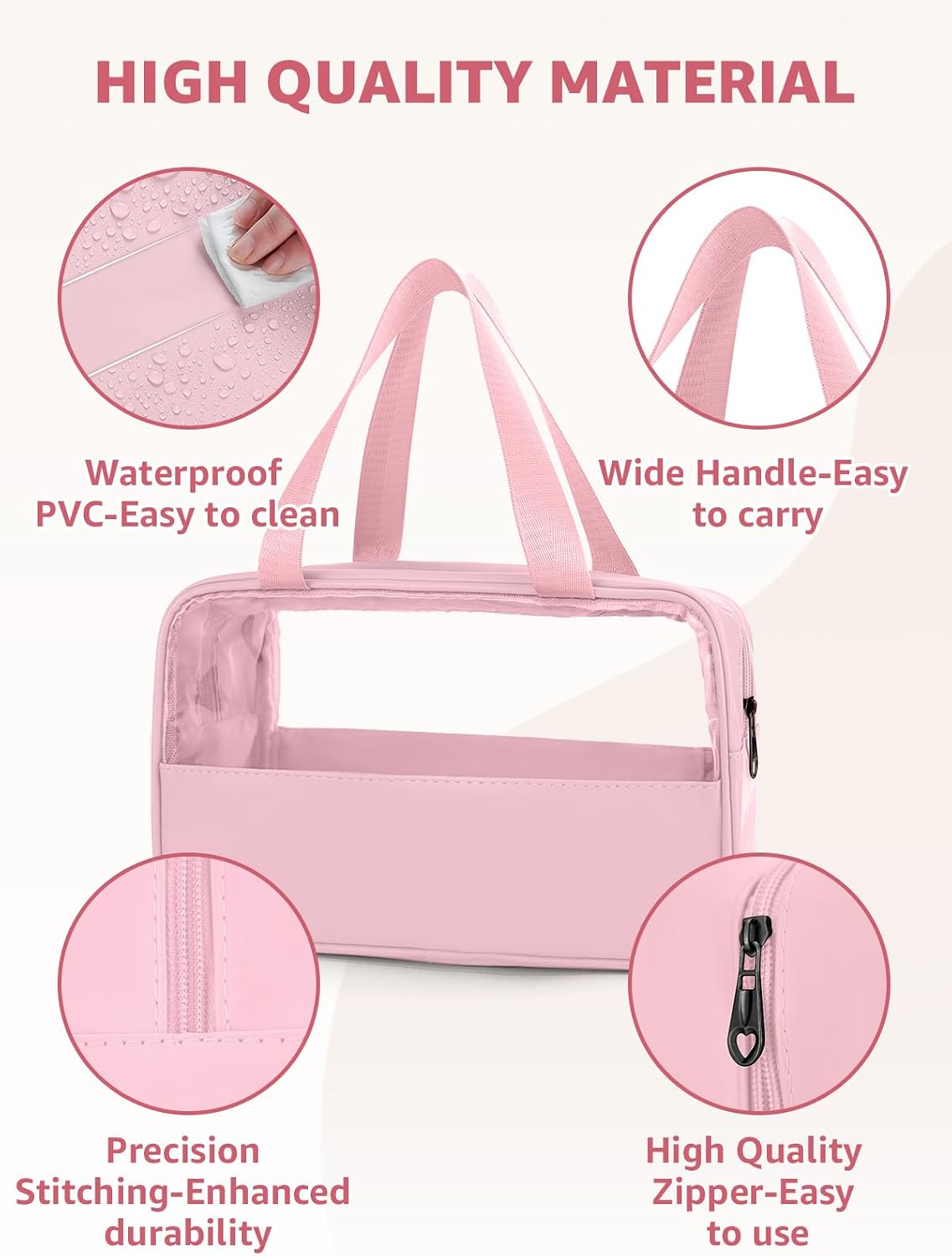 Thumbnail 5 de Laxee Clear Toiletry Bag 3 Pcs for Women and Men – Large PVC Waterproof Travel Set (Green)