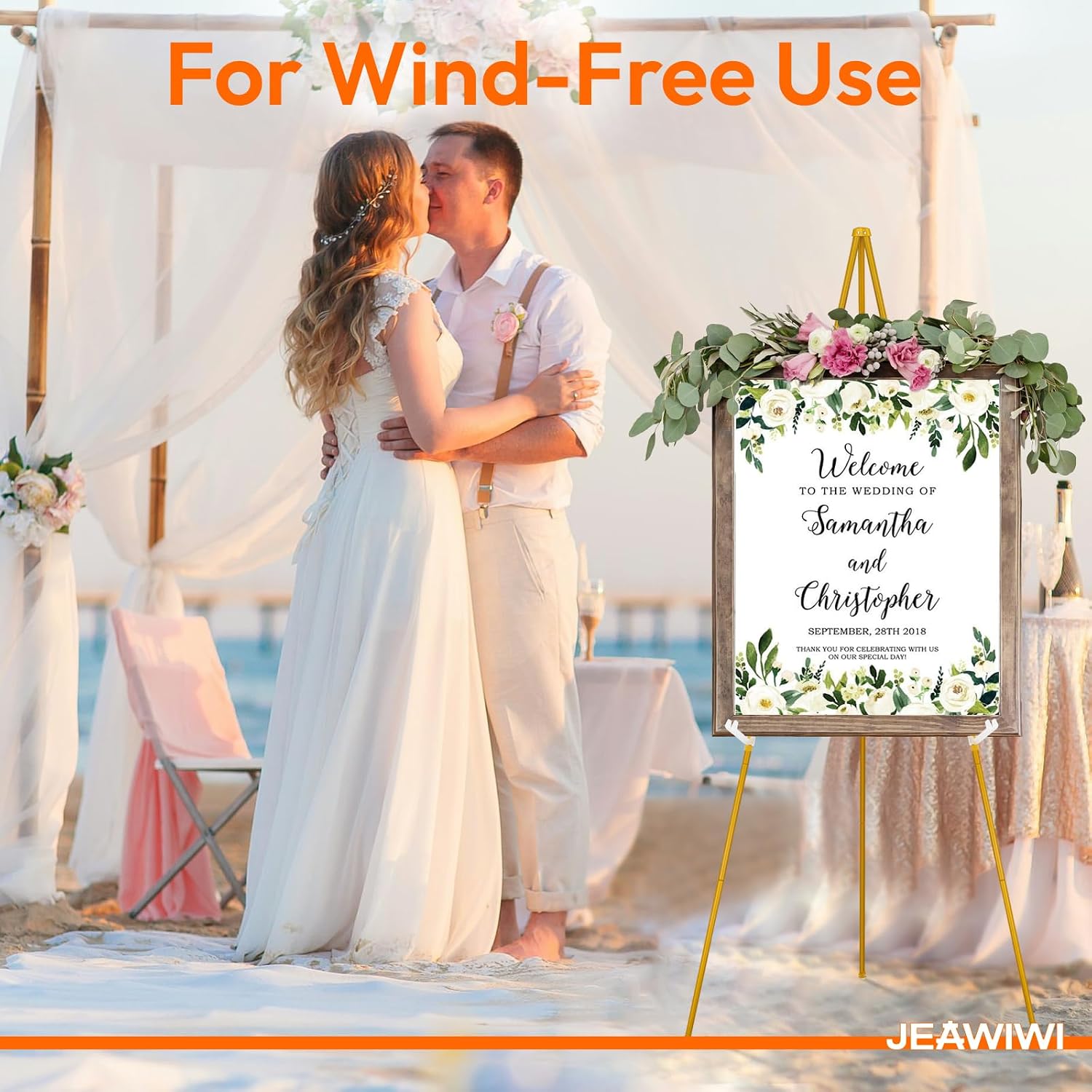 Thumbnail 5 de JEAWIWI GE01 Golden Easel, 66-Inch Adjustable Metal Display Stand