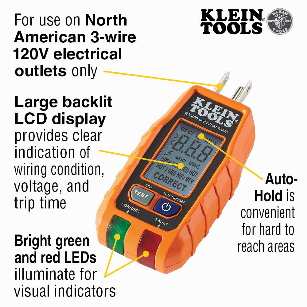 Detalle 2 de Klein Tools GFCI Outlet Tester with LCD Display