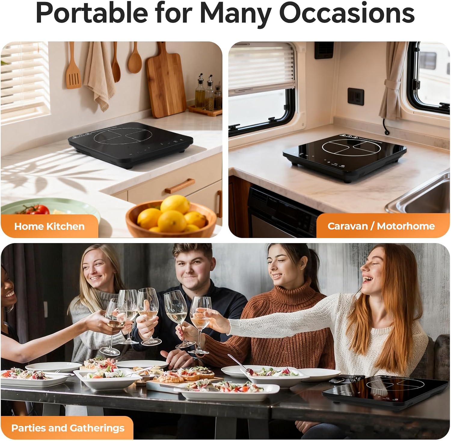 Thumbnail 6 de KICHPOWER Single Induction Hob 2000W: Portable, Safe, and Practical for Everyday Cooking