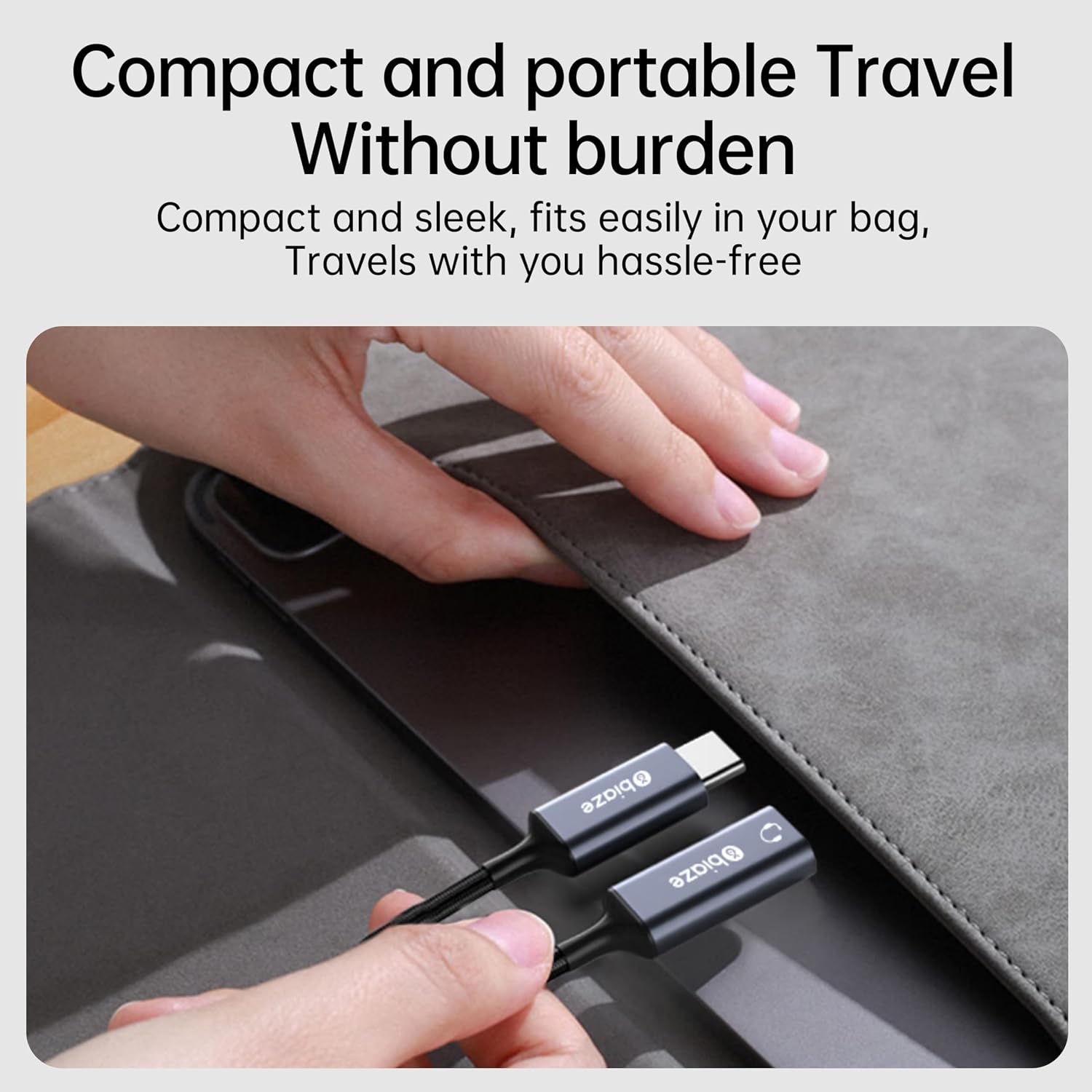 Detalle 2 de biaze USB-C to Lightning Audio Adapter: USB Type-C to Lightning Headphone Converter for Apple Devices