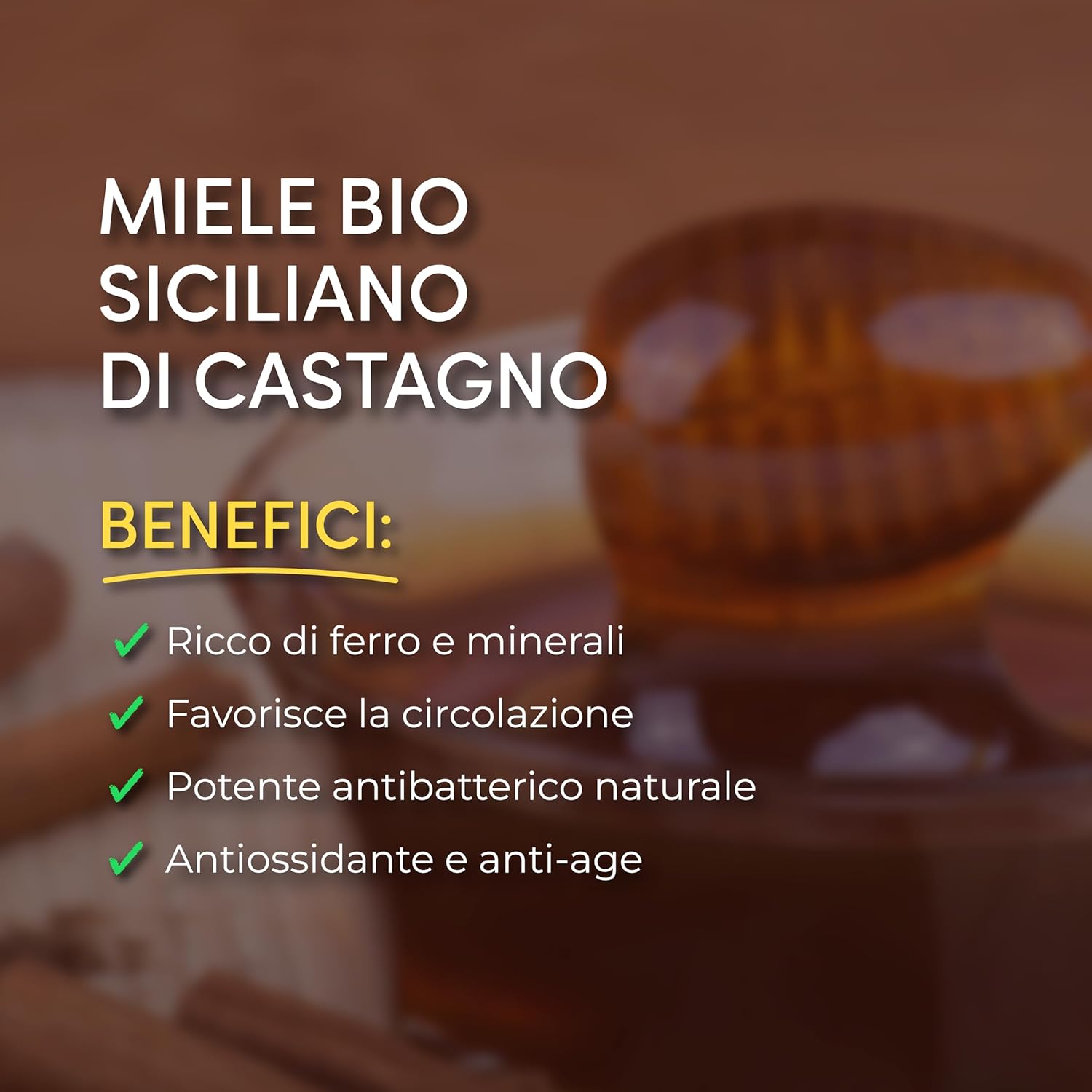 Detalle de Racilia Miele Bio di Castagno – Miele di Castagno 100% Biologico, 250 g