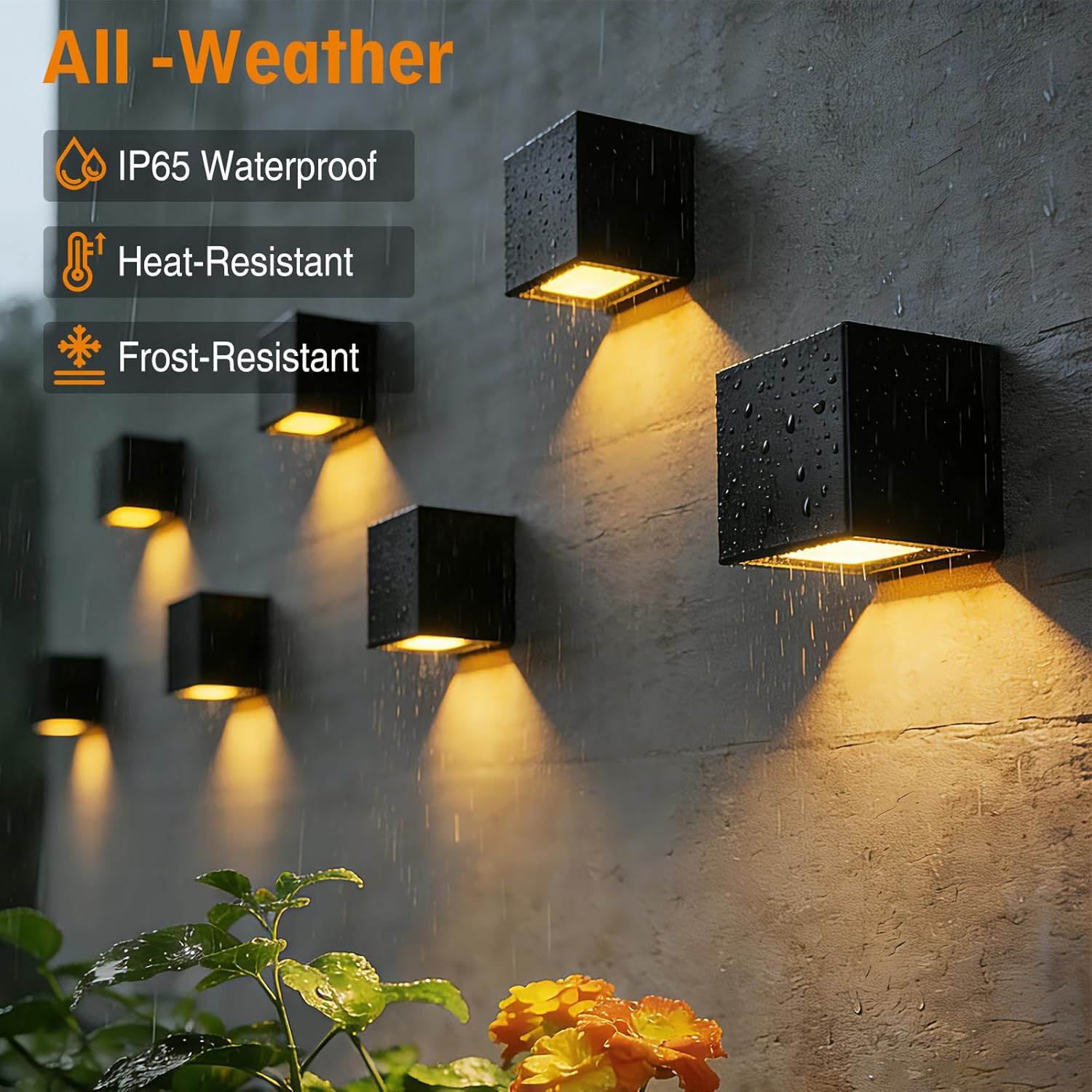Thumbnail 3 de Solar Wandleuchte Außen – 2er-Set, Warmweiß & RGB, IP65, kabellos