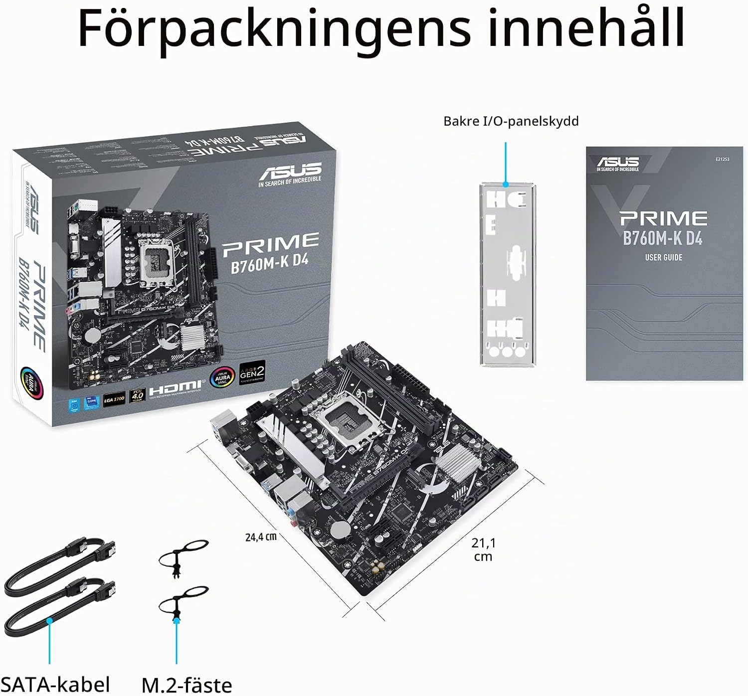 Thumbnail 6 de ASUS PRIME B760M-K D4 mATX-moderkort med DDR4, två M.2 och 2,5 Gb Ethernet