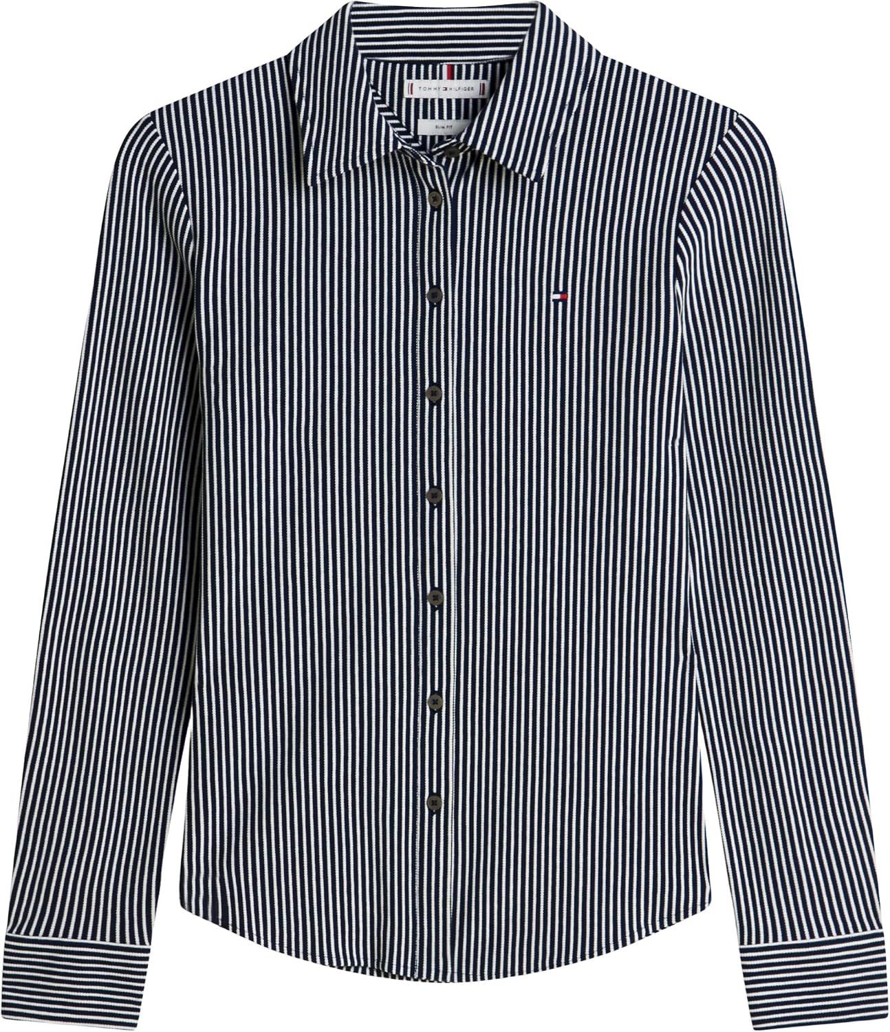 Detalle de Tommy Hilfiger Women’s 1985 Slim Shirt with Pointed Collar