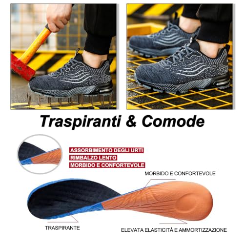 Detalle de Scarpe Antinfortunistiche CYKYGGO Uomo/Donna Grigio EU 42