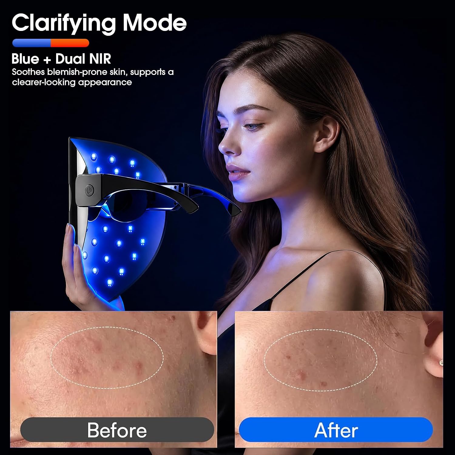 Thumbnail 4 de Hangsun LED Light Therapy Face Mask Cordless Red & Blue Light with 850nm Near-Infrared