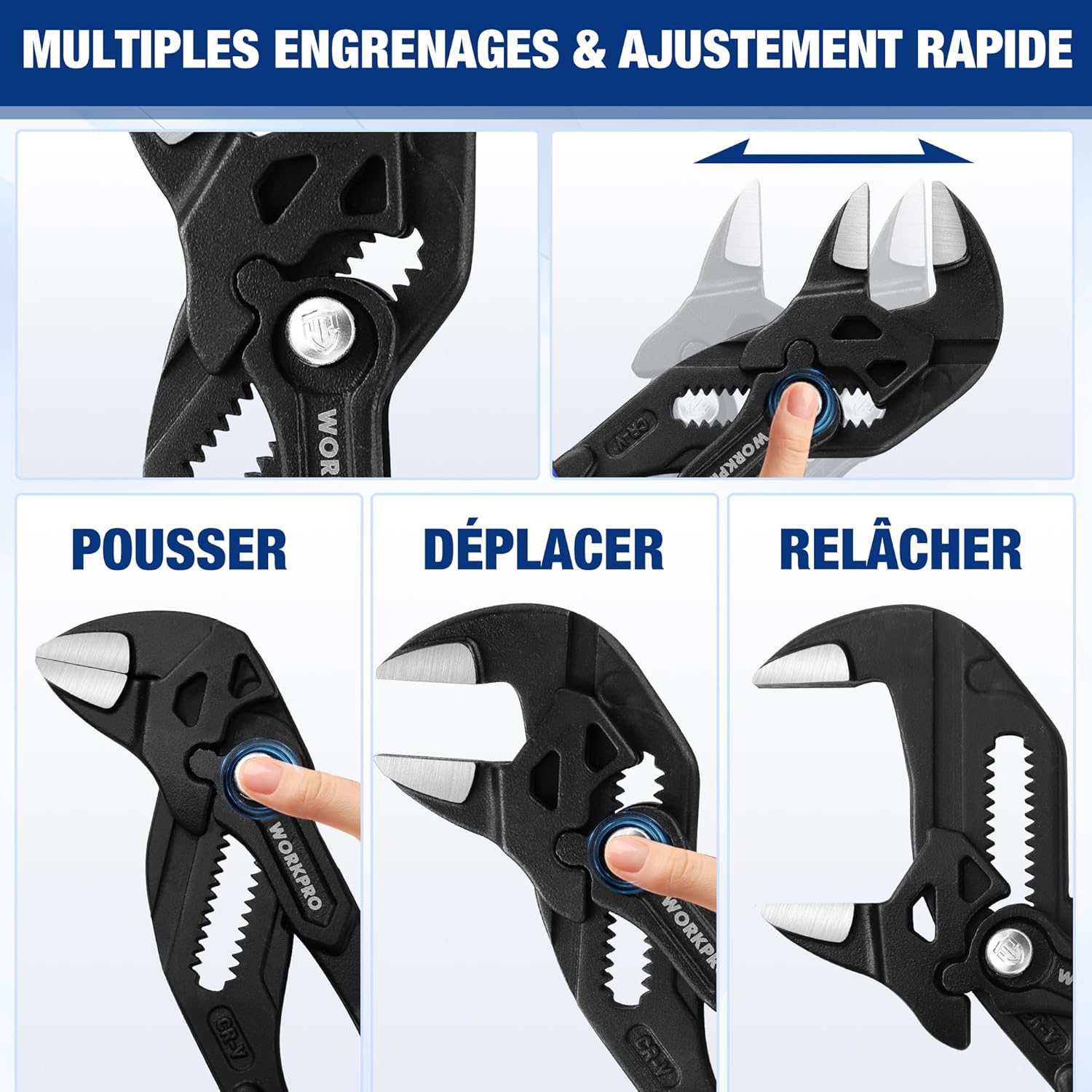 Thumbnail 2 de WORKPRO Clés à pince 180/255 mm