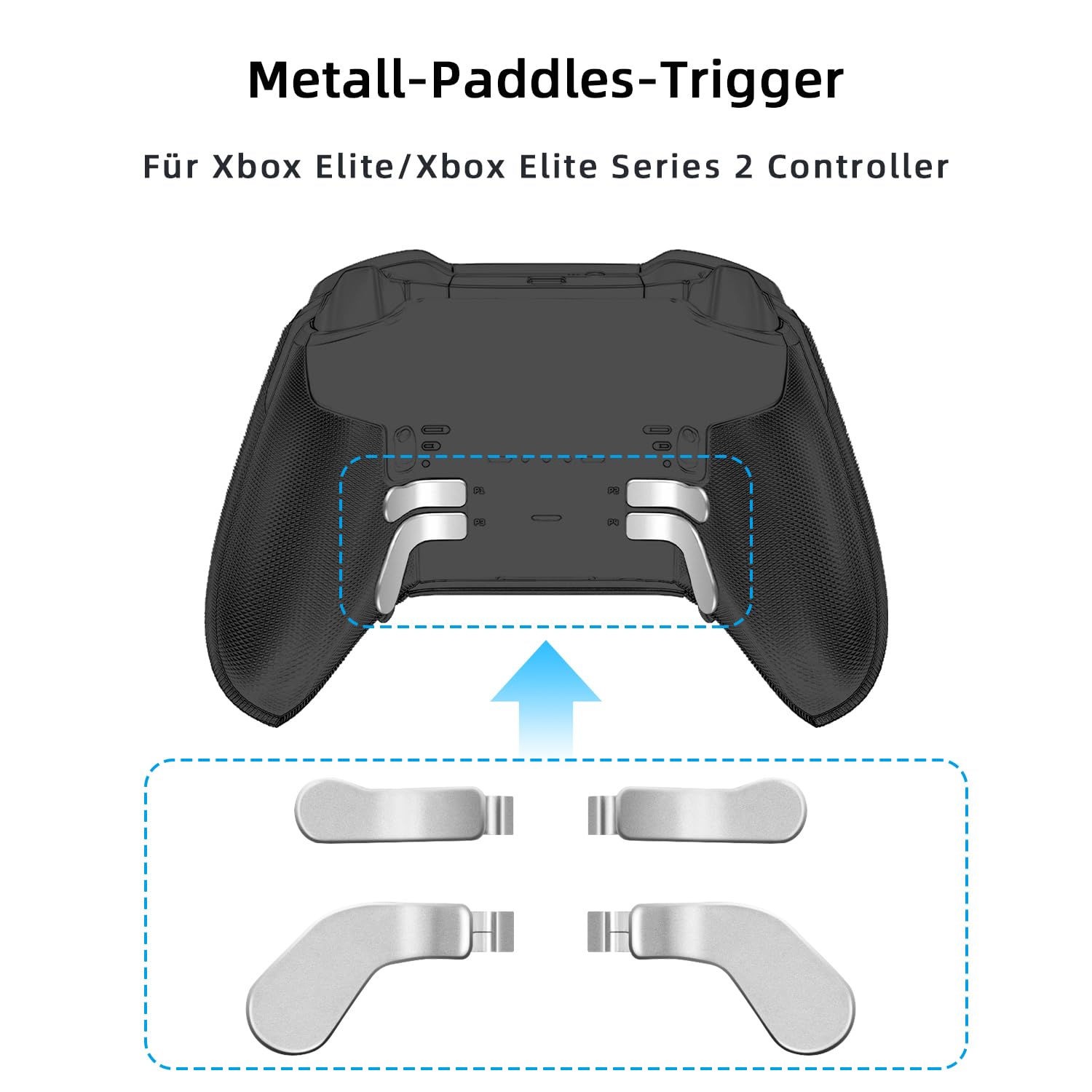 Detalle de Mcbazel 4 Stück Metall Trigger Paddles für Xbox Elite/Elite Series 2 Controller