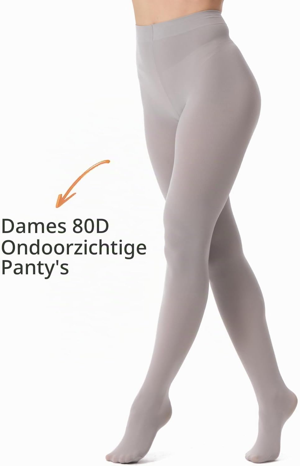 Detalle de DUCMODA 01 damespanty 80D, hoge taille en halftransparant