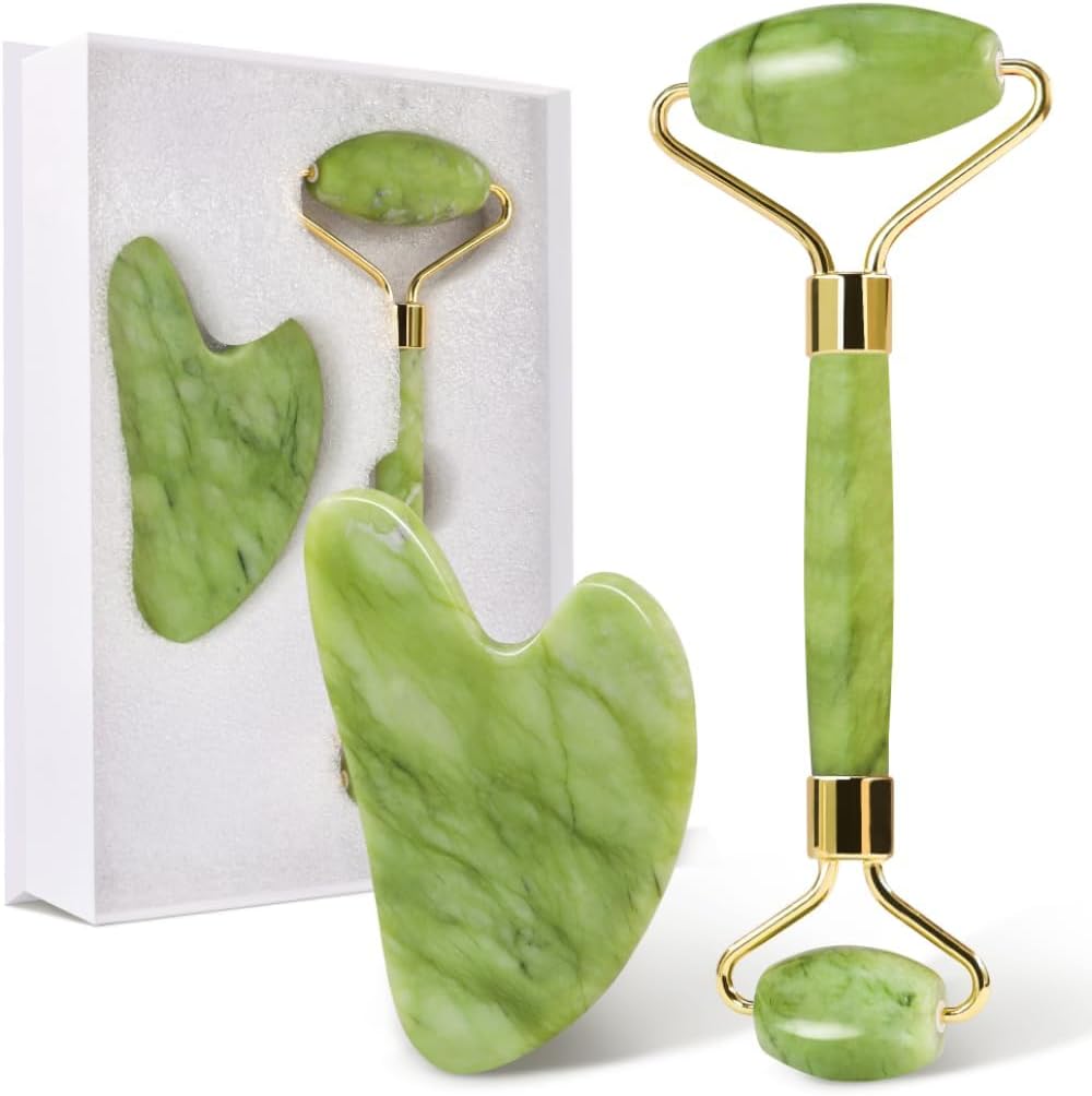 Detalle de GUGUG Gua Sha y Rodillo de jade 1 juego