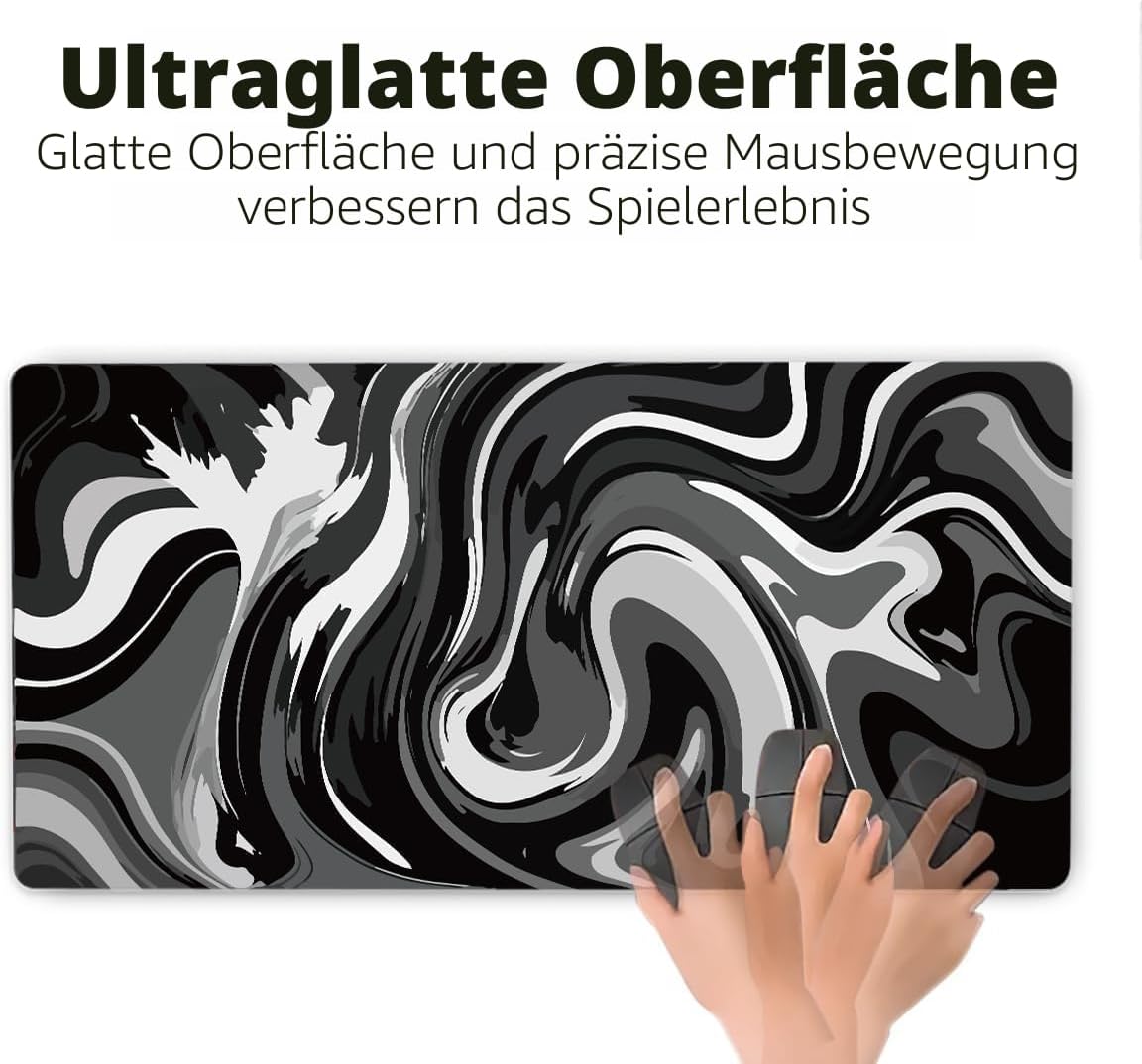 Detalle de Rcege Großer Gaming-Mauspad 1000x500 mm – rutschfeste Unterlage mit genähten Kanten