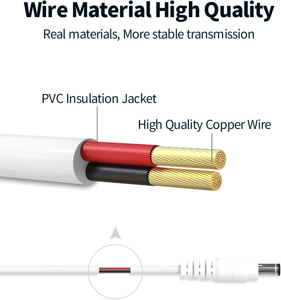 Thumbnail 1 de TONTON DC Verlängerungskabel 5 Meter (DC 12V, 2,1/5,5 mm) für Überwachungskameras & LED-Streifen