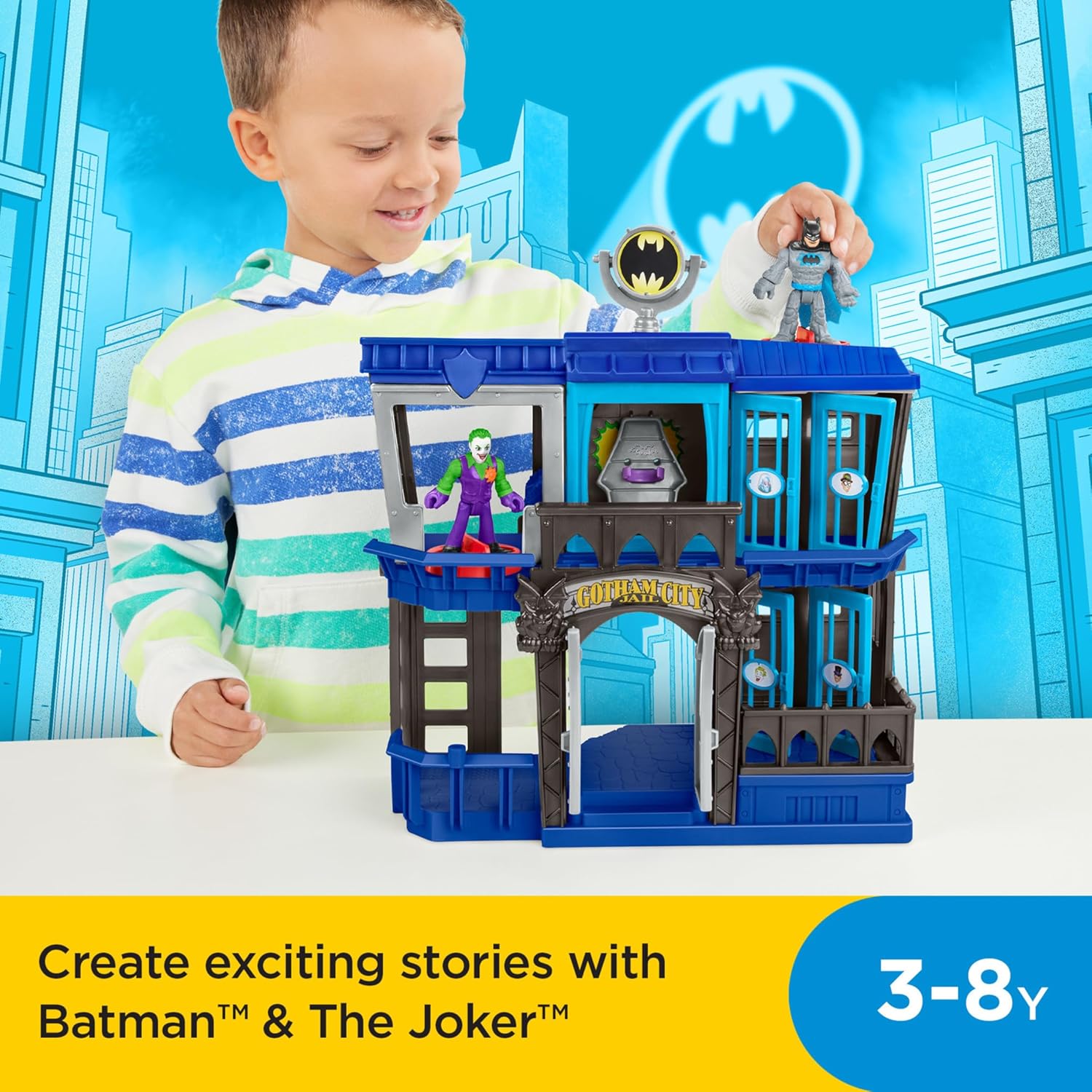 Thumbnail 2 de Fisher-Price Imaginext DC Super Friends Prigione di Gotham City: playset prigione con Batman e Joker