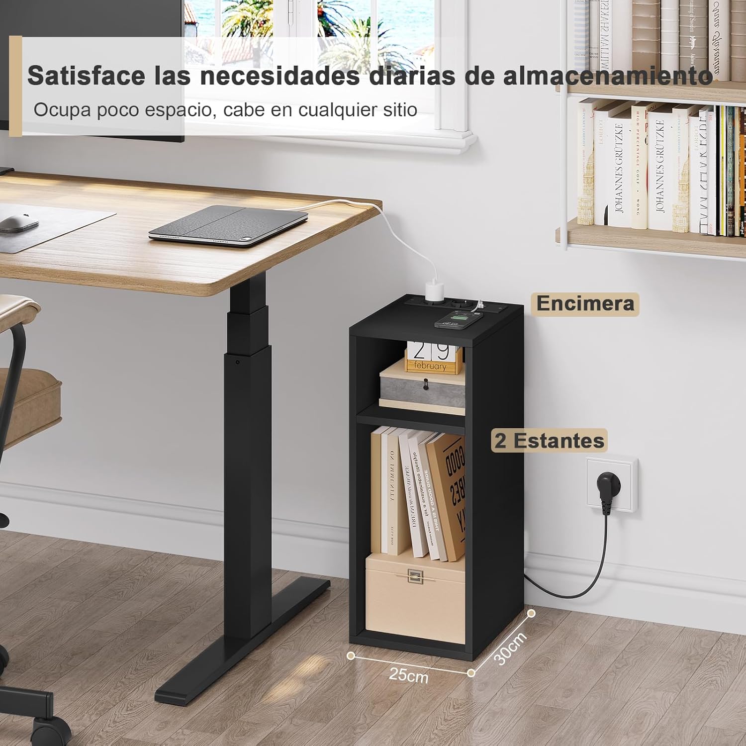 Detalle 1 de WOLTU NTS06sz-2 Mesita de Noche con Enchufes y USB