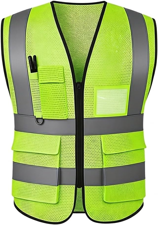 Detalle de GKOB Hi Vis Vests for Women Men with Reflective Strips, Zipper Front & Pockets