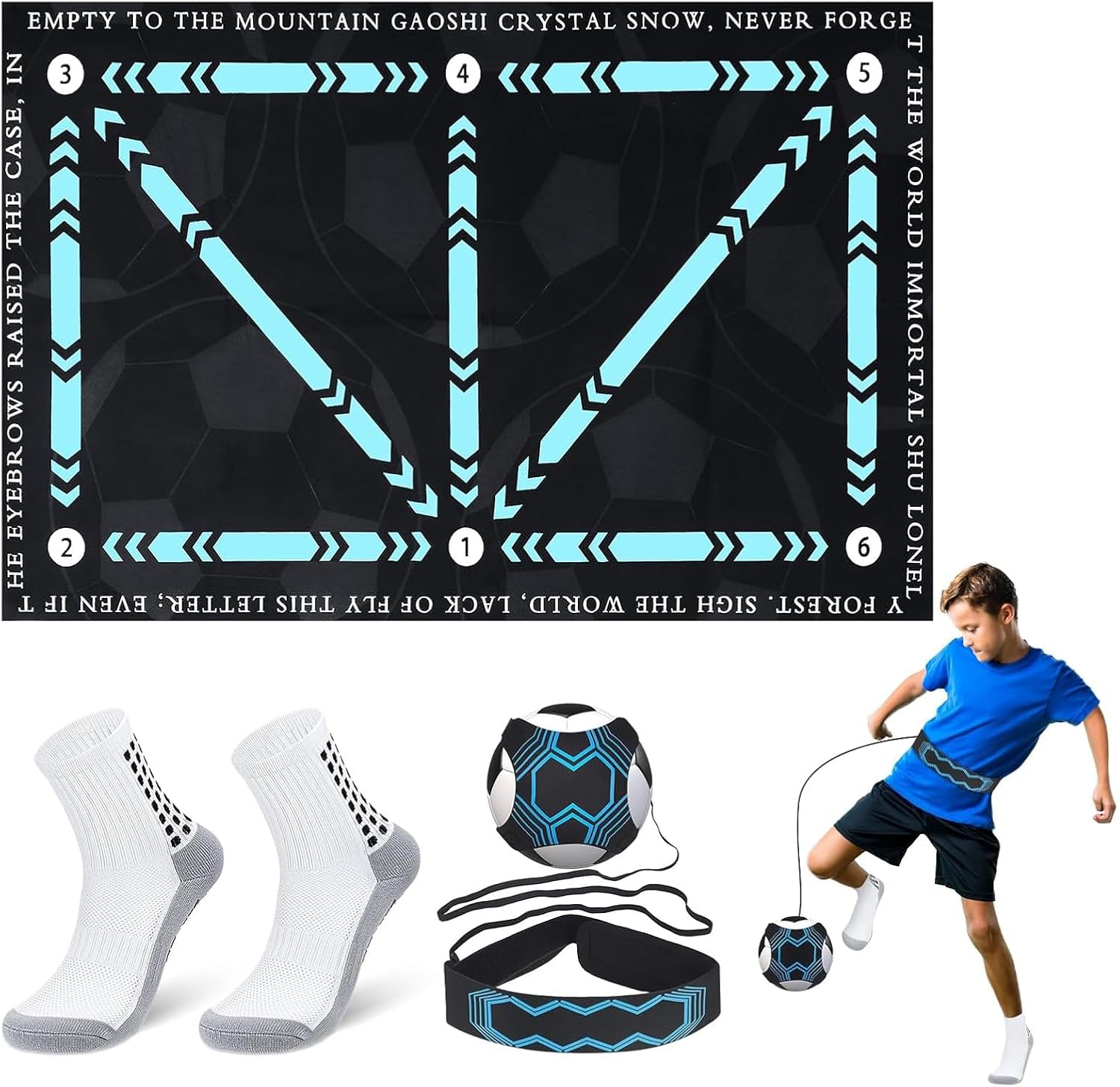 Detalle de Zourglow ZY-SP010-01-EU voetbaltrainingsmat 90 x 60 cm met kicktrainer