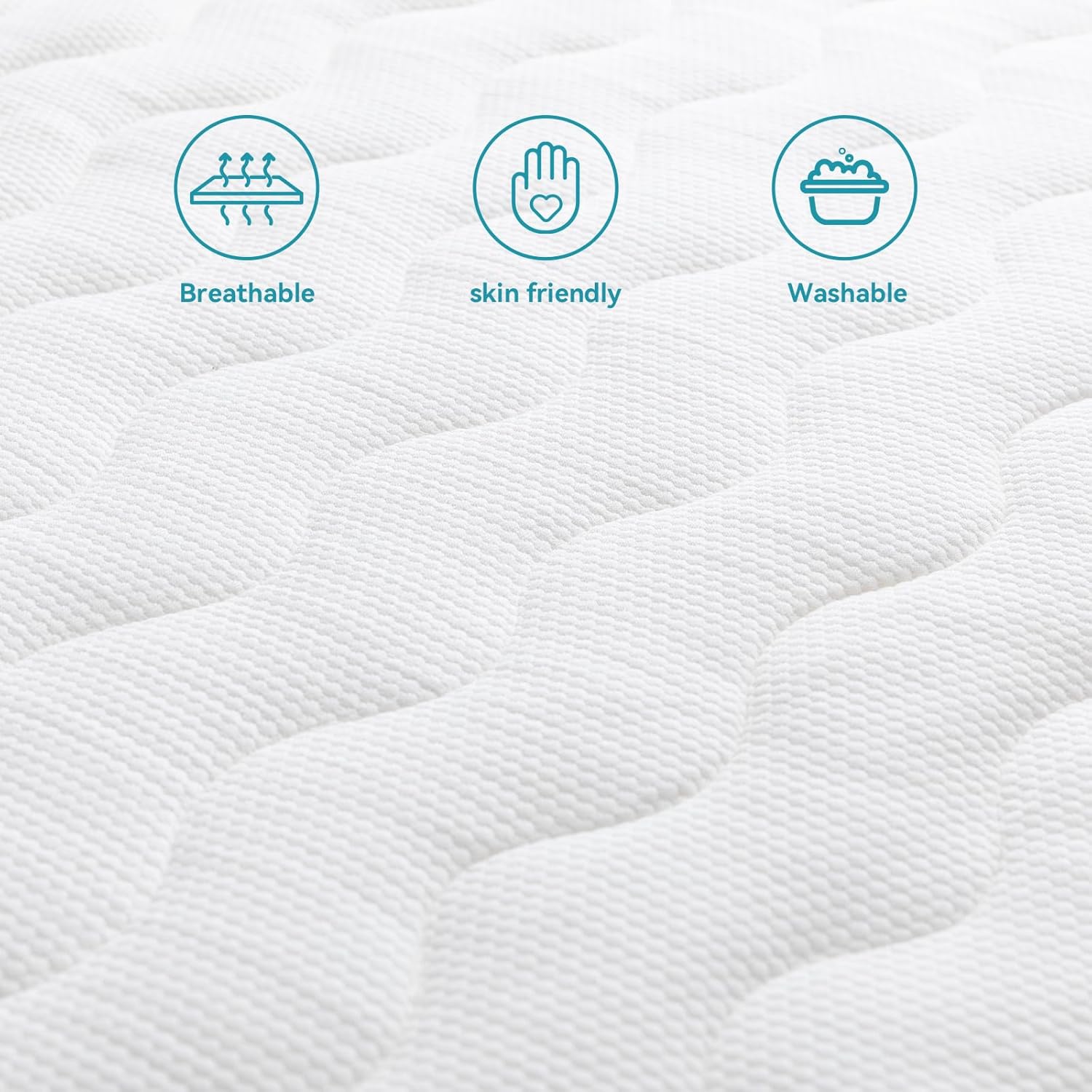 Detalle de Amazon Basics Comfort Memory Foam Topper – Single (90 x 190 x 7 cm)