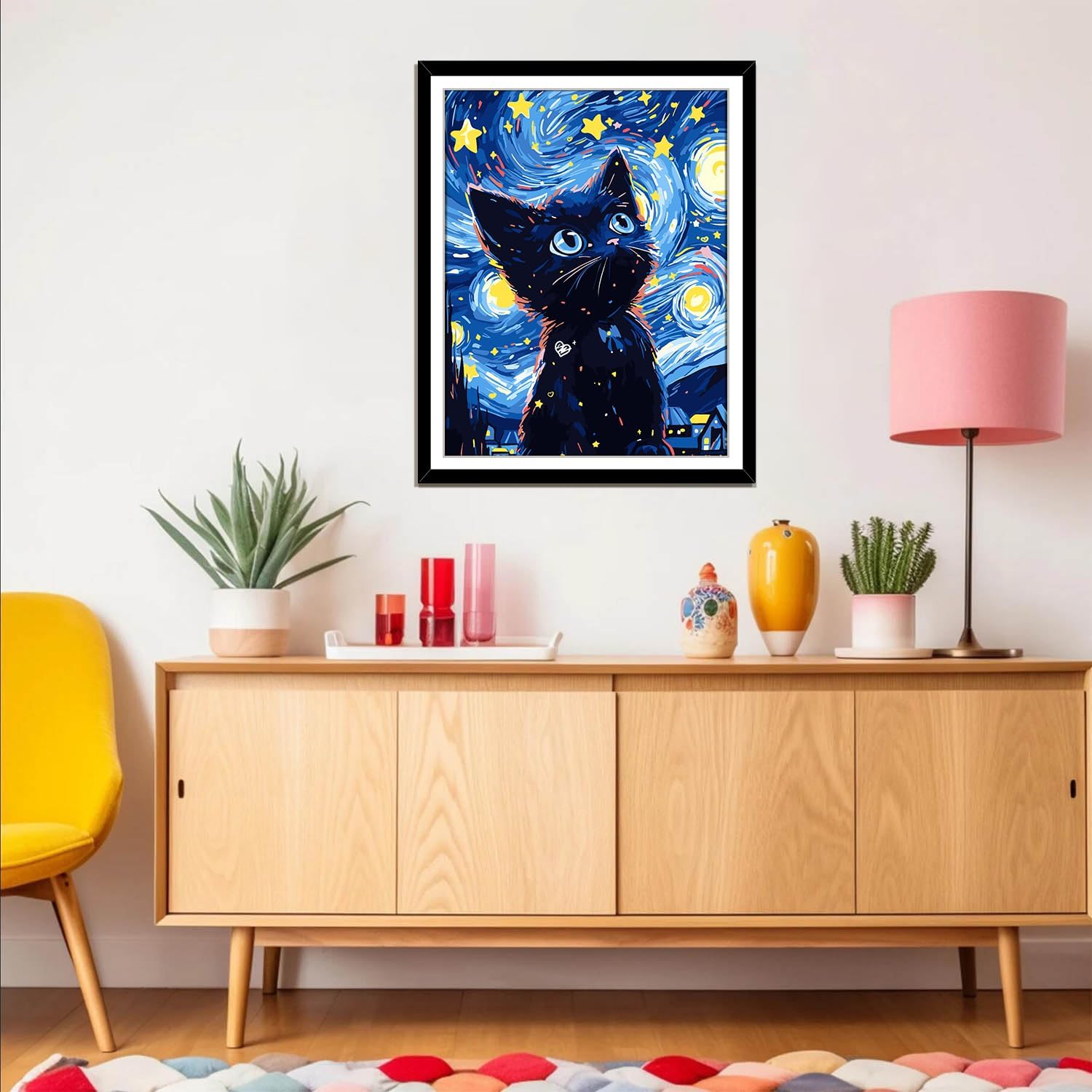Detalle 2 de jieyisier Malen nach Zahlen Erwachsene Katze (40 x 50 cm) – DIY Ölgemälde auf Leinwand ohne Rahmen