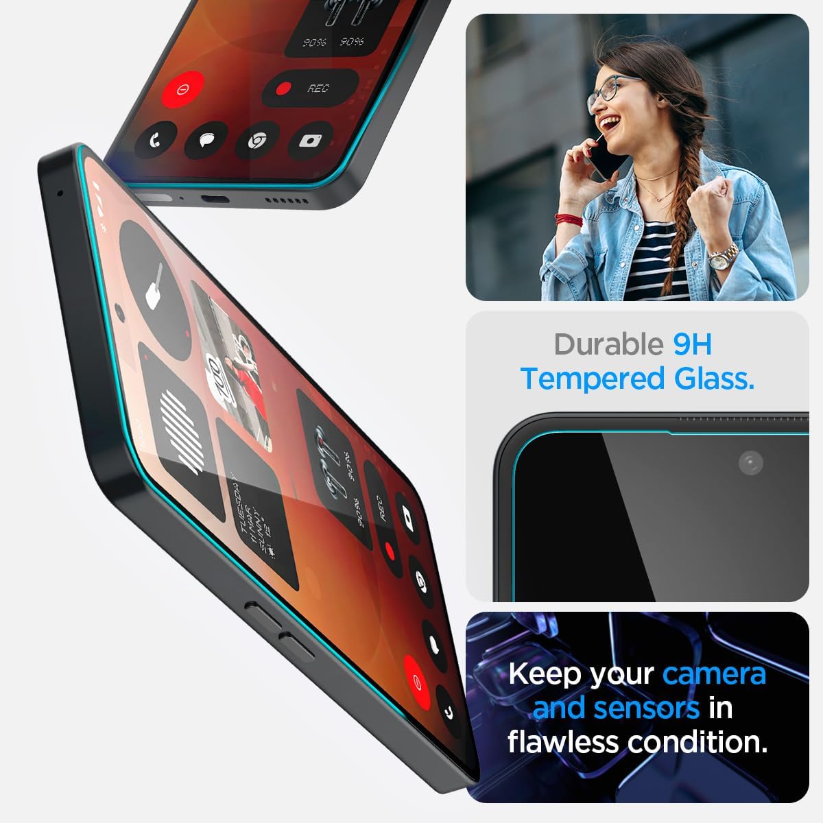 Thumbnail 3 de Spigen Glas.tR EZ Fit pellicola in vetro temperato per Nothing Phone (3a) / (3a) Pro (2 pezzi) cristallino, durezza 9H