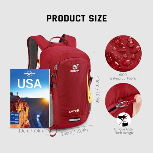Detalle de SKYSPER Leicht Wanderrucksack 20L – Rückenbelüftung, 20 Liter, kompakt und vielseitig