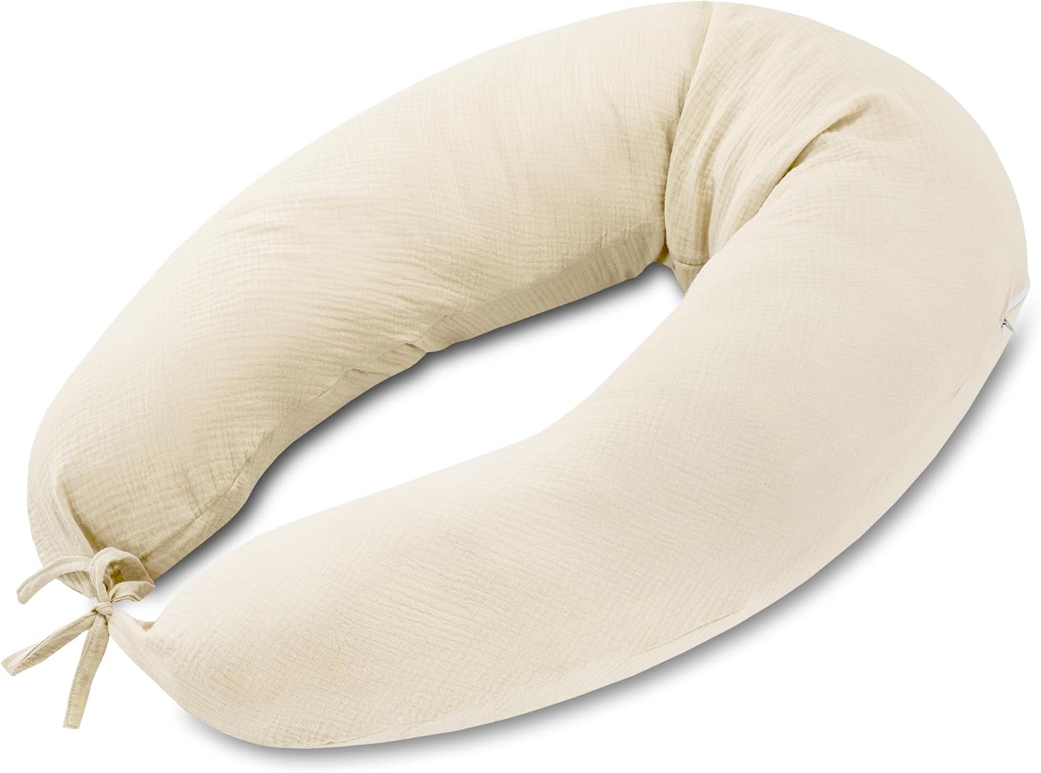 Detalle de Totsy Baby Seitenschläferkissen (190 cm) mit Musselin-Bezug – Pregnancy Pillow für Seitenschläfer