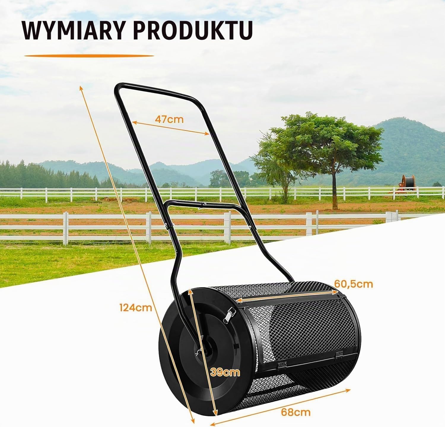 Detalle 1 de FANTASK 10040BKTA-VC – rozsiewacz kompostu 80 l z uchwytem U