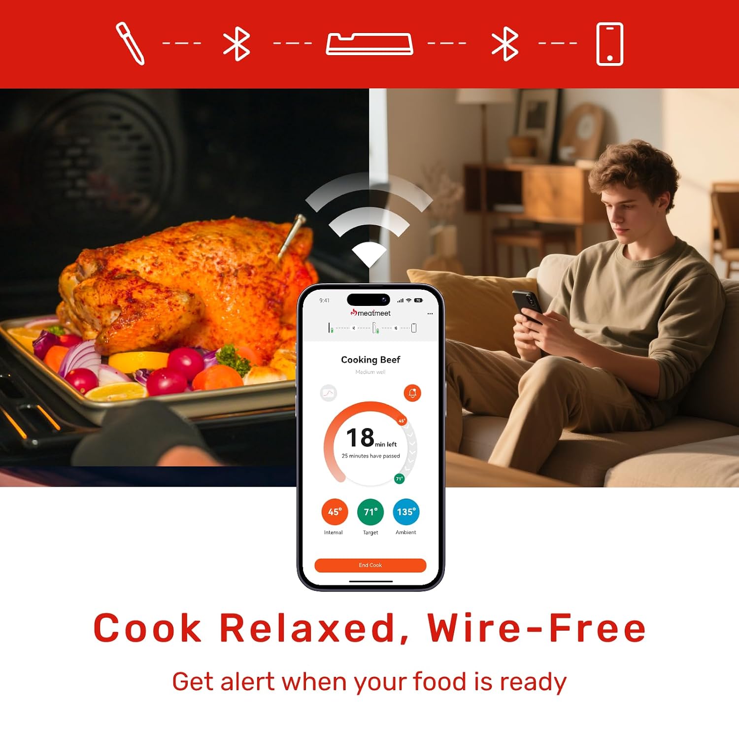 Detalle de Meatmeet S Pro Bluetooth meat thermometer 6-sensor