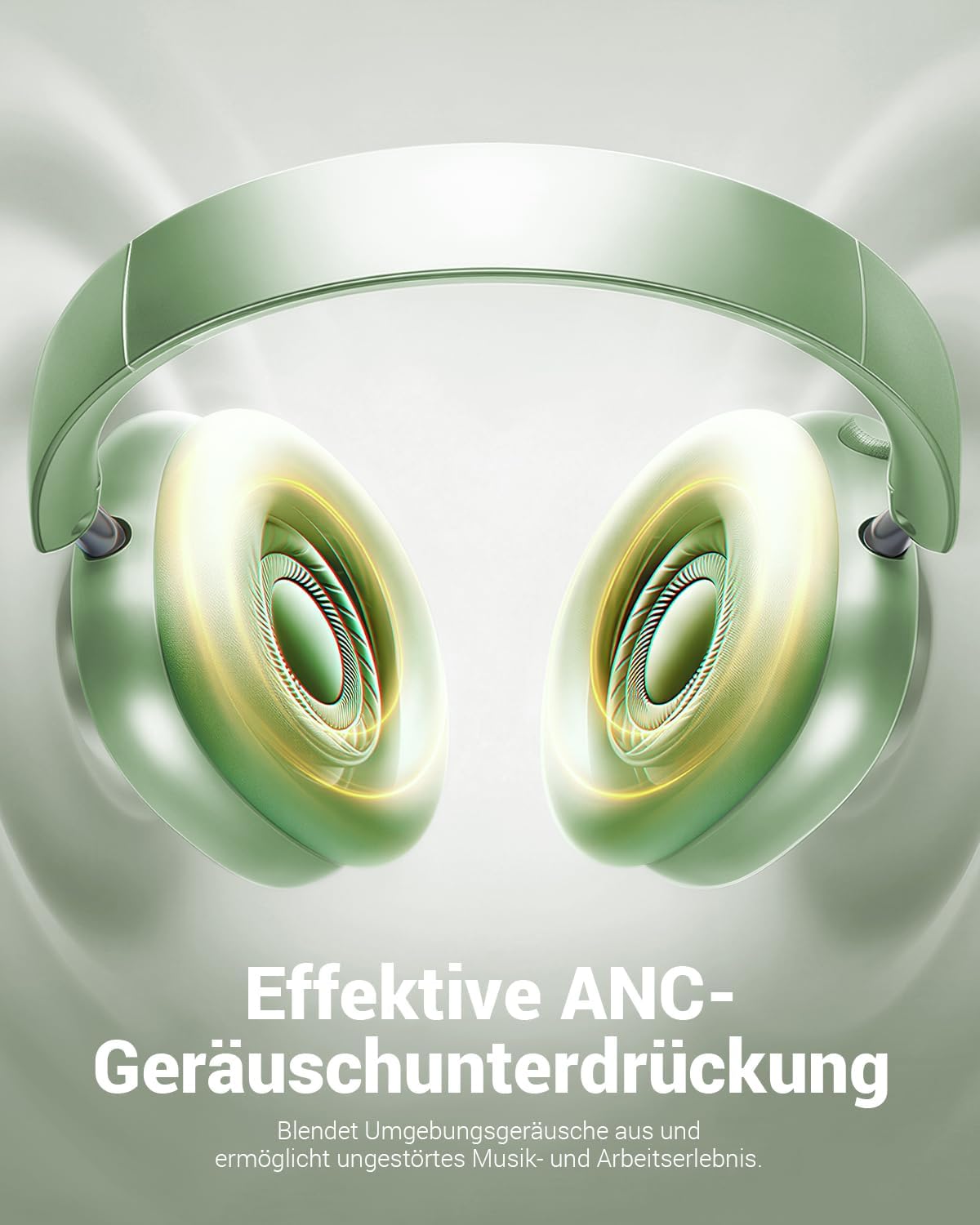 Thumbnail 2 de Wentronic Y01 Noise-Cancelling-Kopfhörer – Kabellos, Over-Ear, Bluetooth 5.3, Hi-Res Klang, 48h Akkulaufzeit, faltbar – Grün