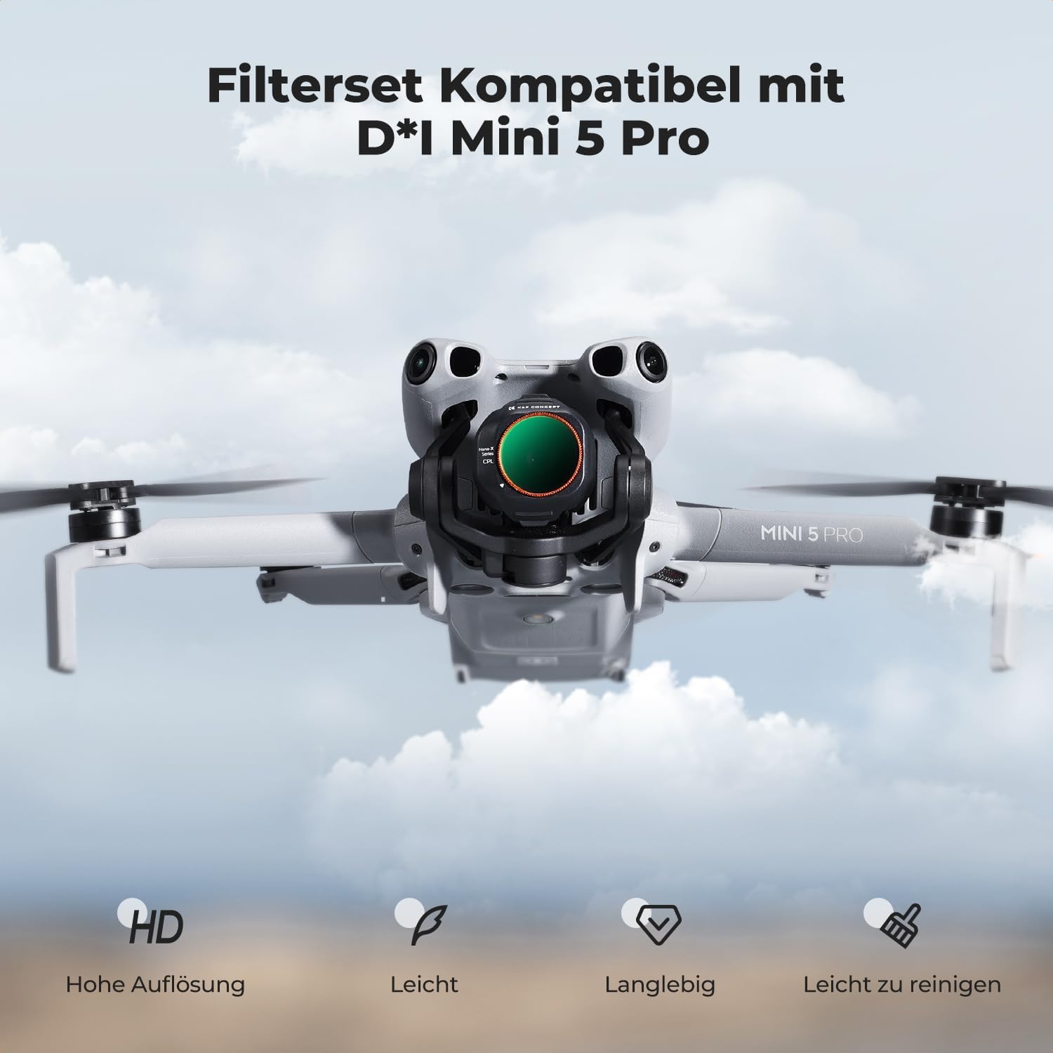 Detalle 2 de K&F CONCEPT Mini 5 Pro ND/PL Filter‑Set 6 Stück