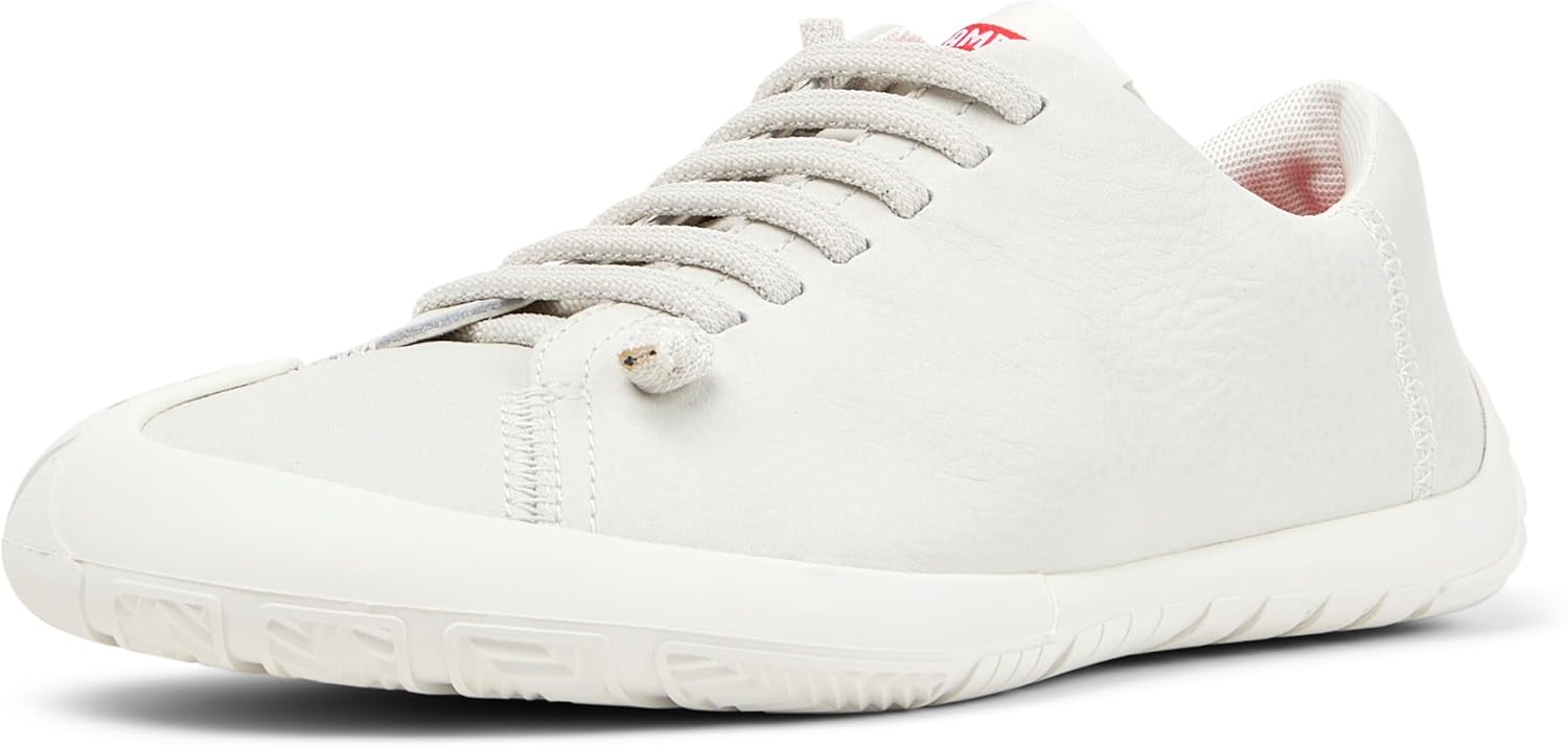 Detalle de Camper Peu Path+ K201940 Basket Donna — Bianco Naturale, pelle e suola in gomma