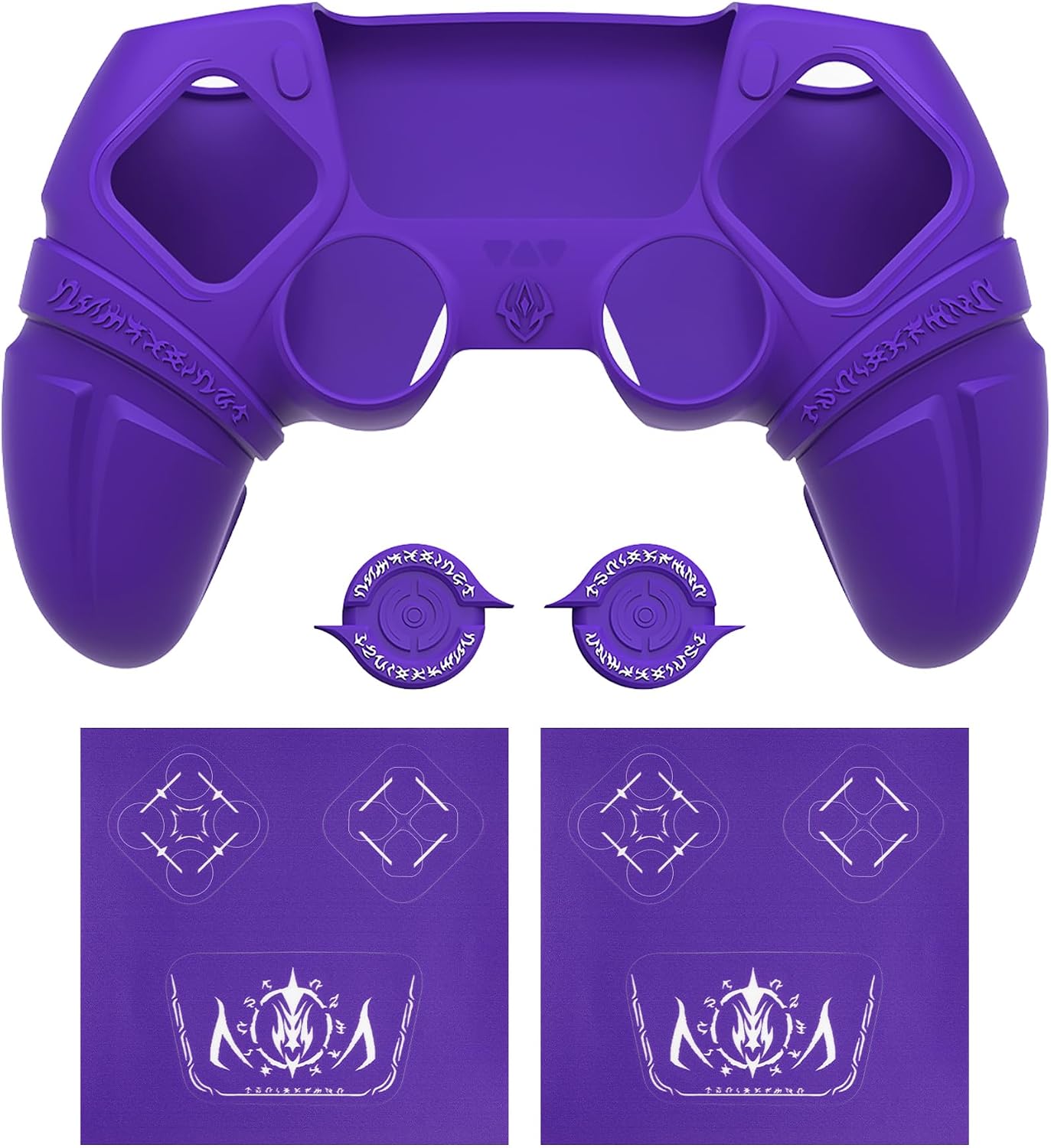 Thumbnail 1 de PlayVital Runes Edition Silicone Cover Skin for PS5 Controller with Thumb Grips, Touchpad Skin, D-pad Area Sticker and Purple Anti-slip Grip
