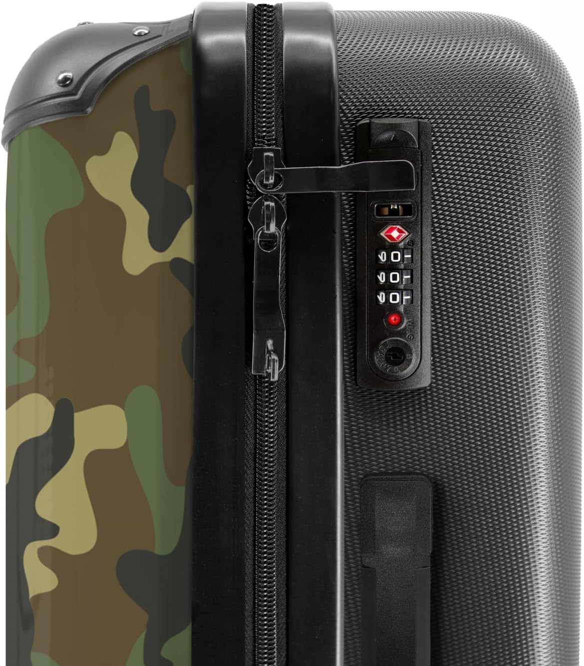 Detalle de NoBoringSuitcases.com Valigia grande rigida 67 cm con motivo mimetico esercito, 72 L, 20 kg