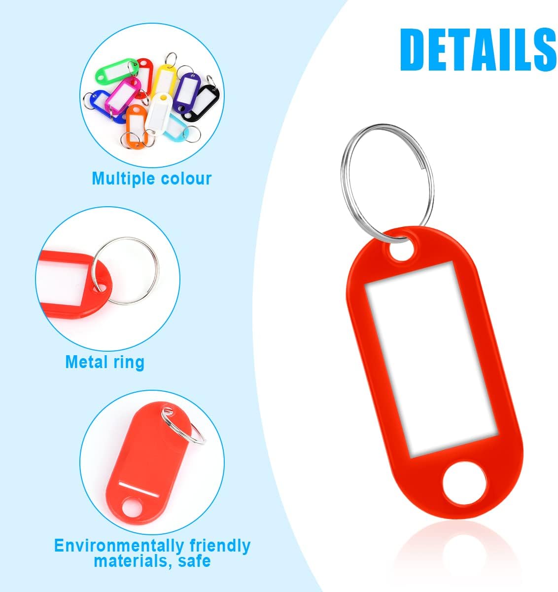 Thumbnail 3 de Vicloon 100 Stück Schlüsselanhänger beschriftbar 📎