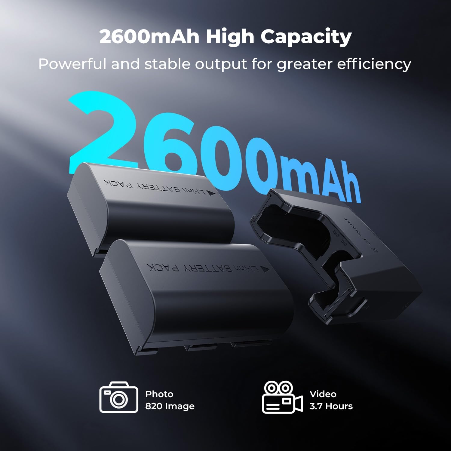 Detalle 2 de K&F CONCEPT LP-E6NH 2600 mAh doppia batteria