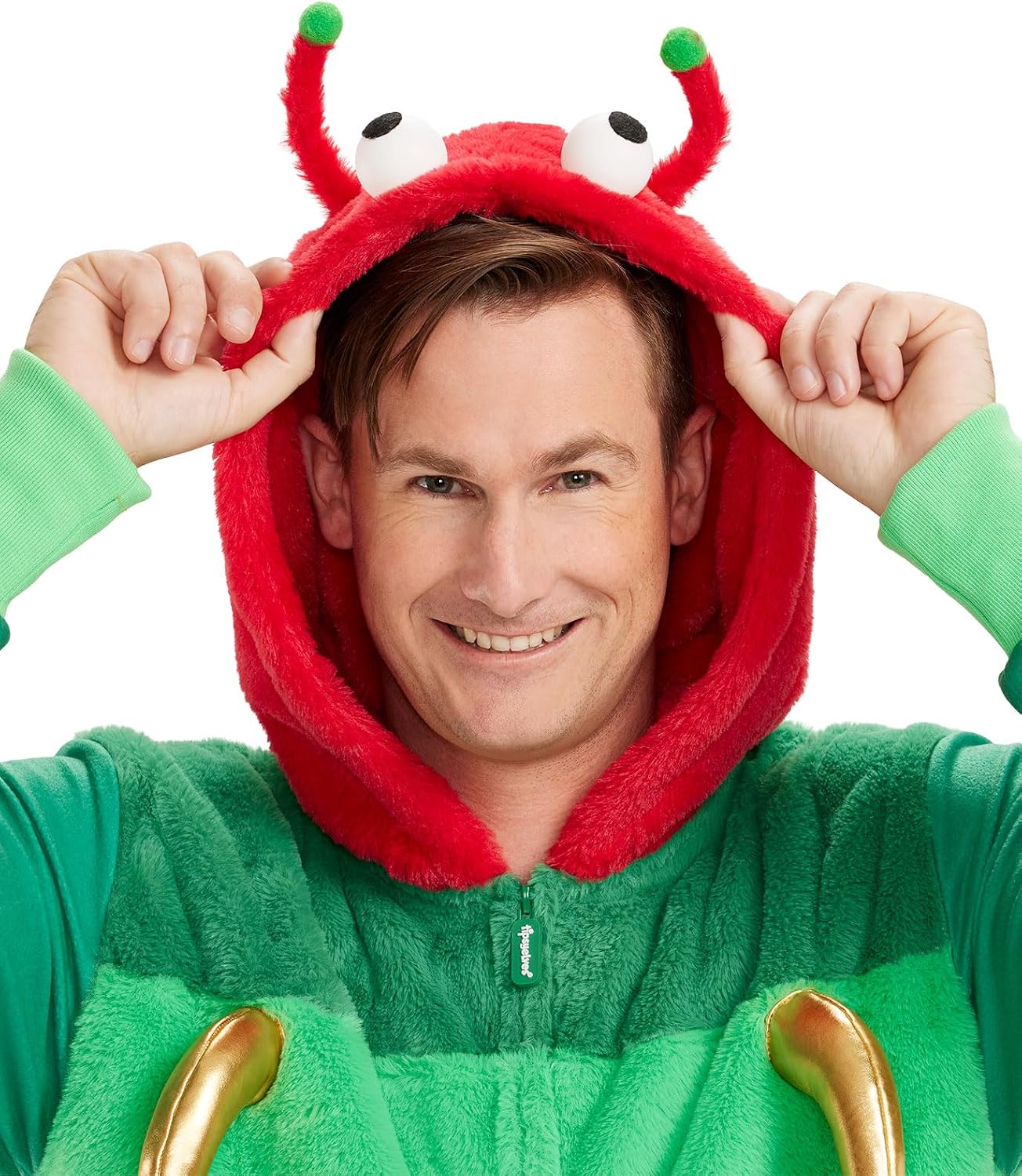 Detalle de Tipsy Elves Men's Animal Halloween Costume Jumpsuit in Faux Fur