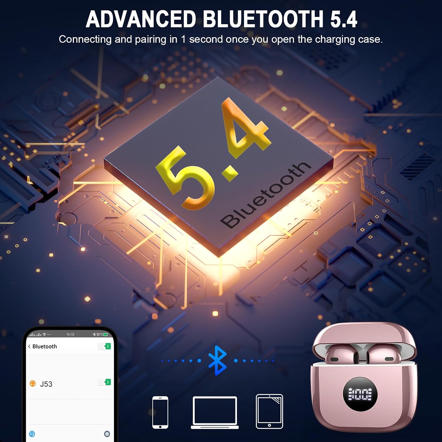 Detalle 2 de Wireless earbuds with Bluetooth 5.4