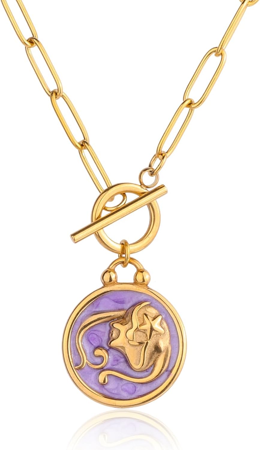 Detalle de Zodiac Pendant Necklace 18k Gold-Plated