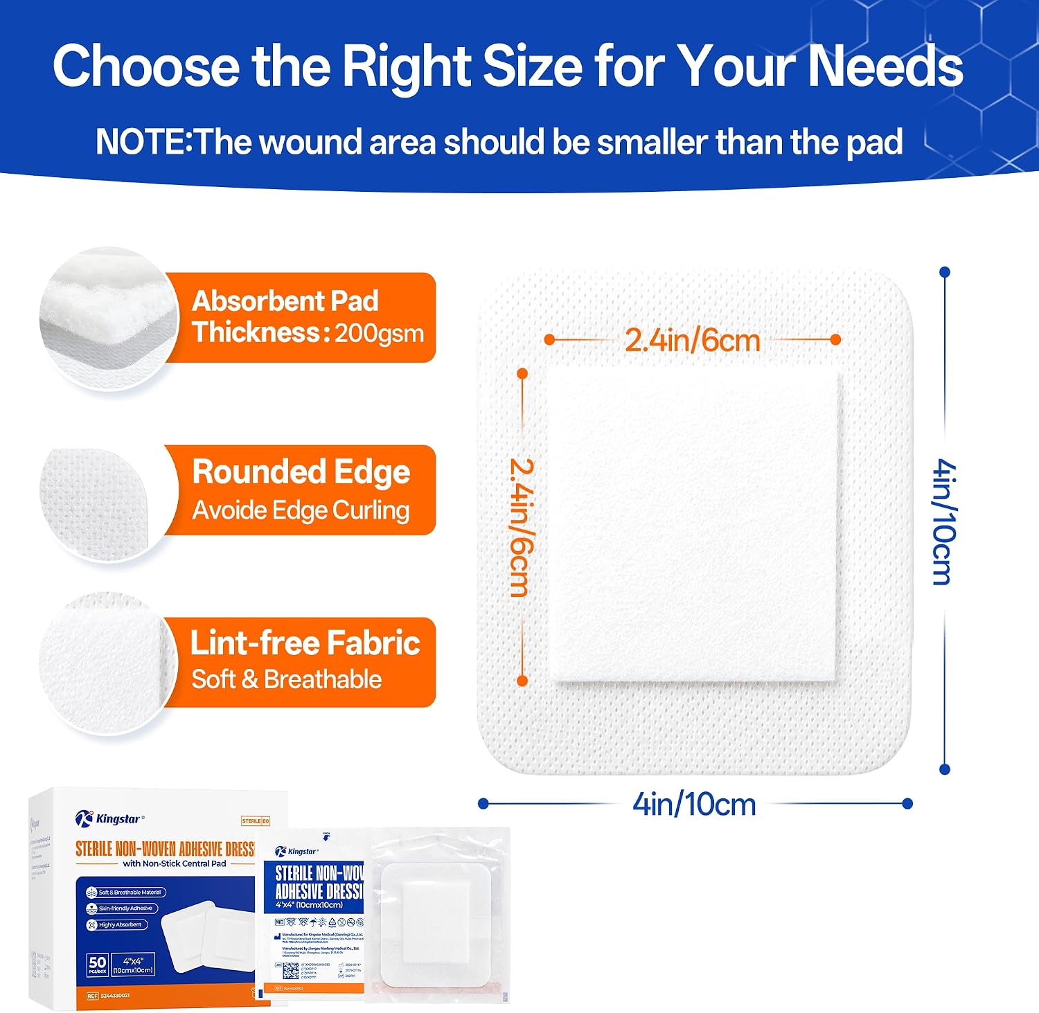 Thumbnail 5 de Kingstar Adhesive Island Dressing, 4" x 4