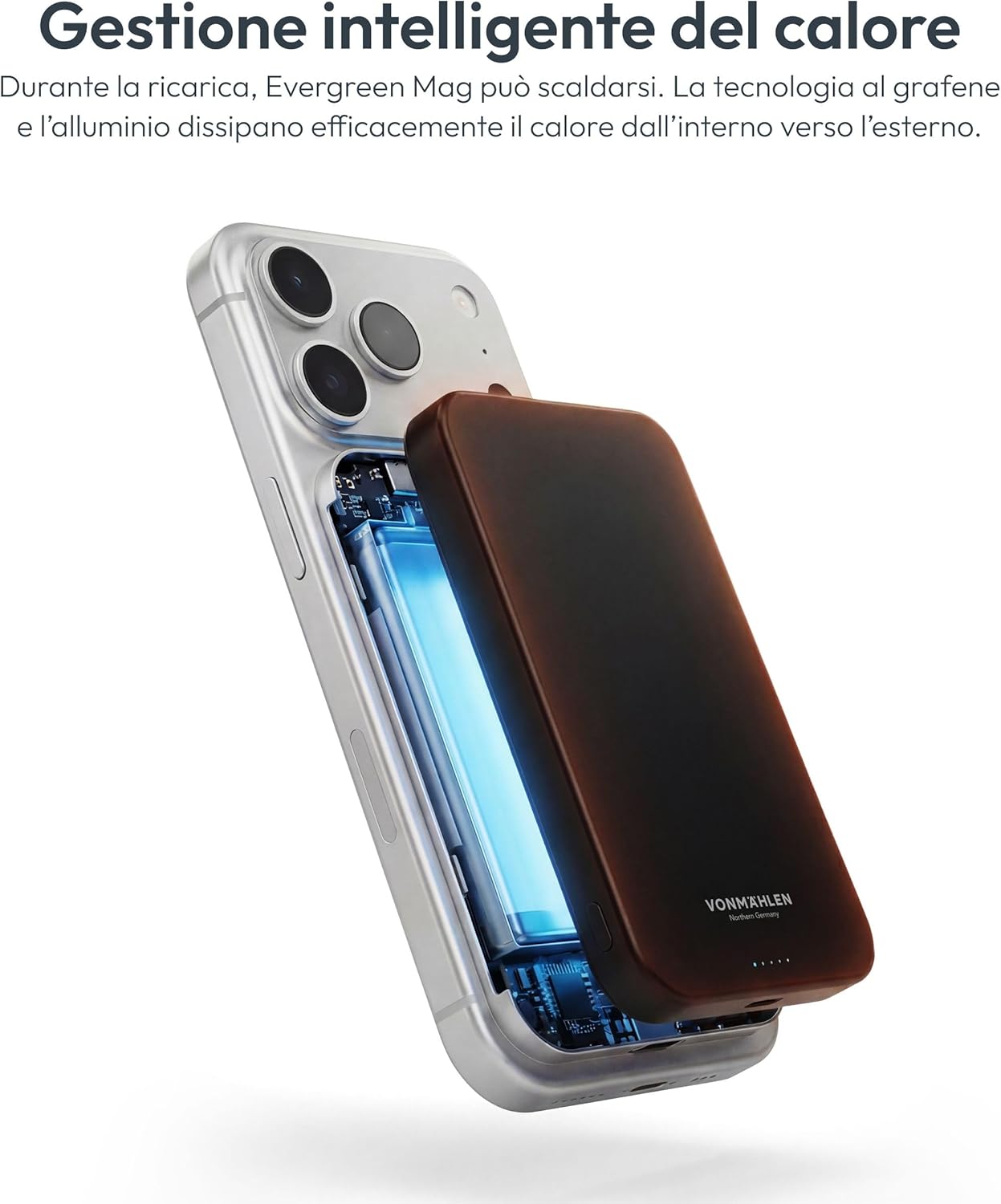 Thumbnail 2 de Vonmählen Evergreen Mag - Powerbank magnetica ultra-sottile da 5000mAh, ricarica wireless 15W e USB-C PD 20W, QI2 Nero