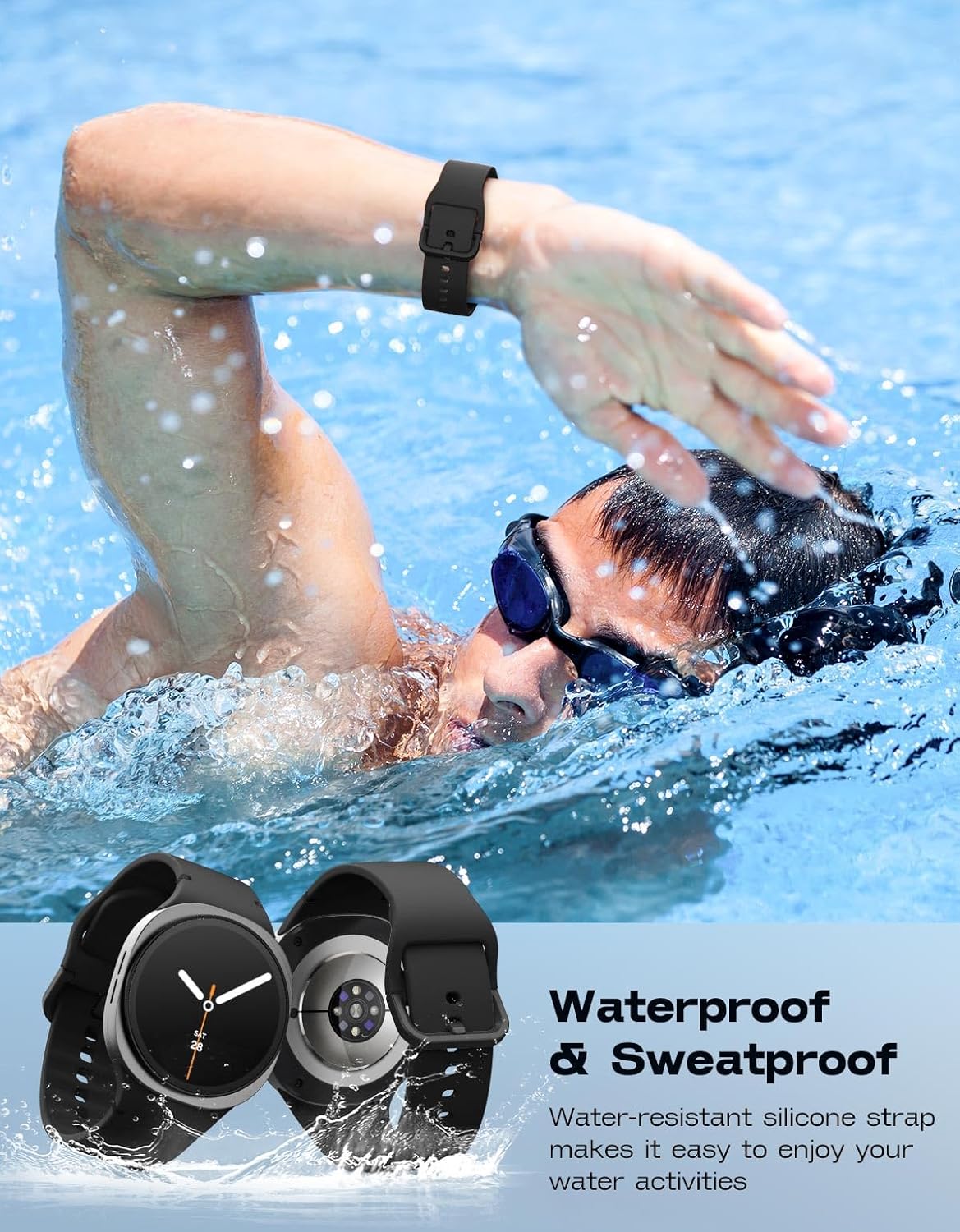 Thumbnail 3 de Astorgos 6 Pack Sport Straps for Samsung Galaxy Watch 8 & 8 Classic (gapless soft silicone) for 40mm/44mm/46mm