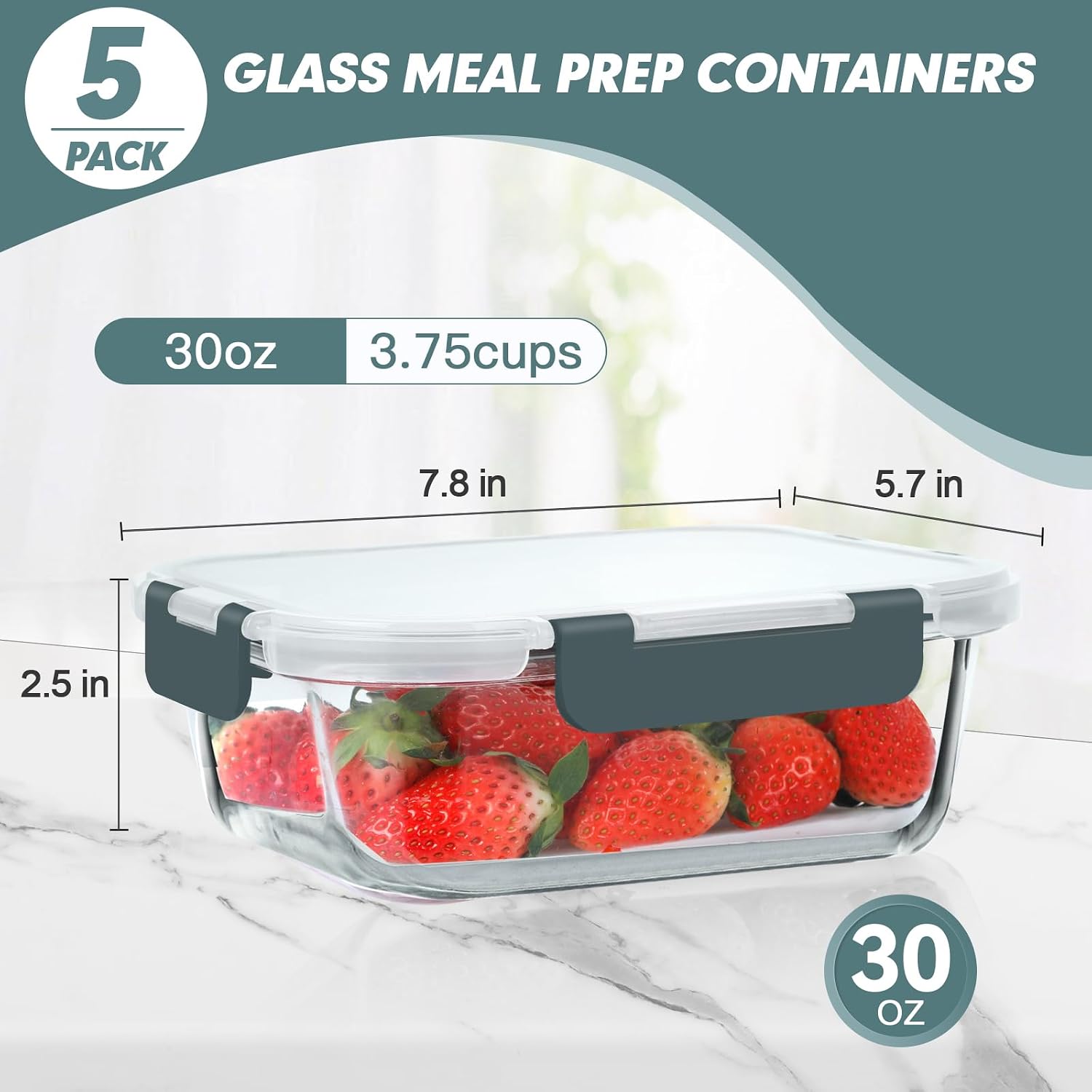 Thumbnail 6 de KOMUEE Meal Prep Containers 30 oz 🍱