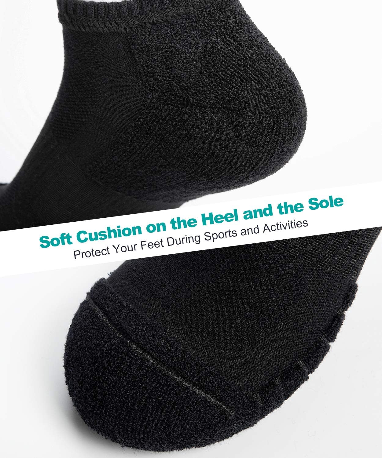 Thumbnail 4 de Coskefy Thick Cushion Ankle Anti-Blister Running Socks (6 Pairs) – Cotton Trainer Sports Socks
