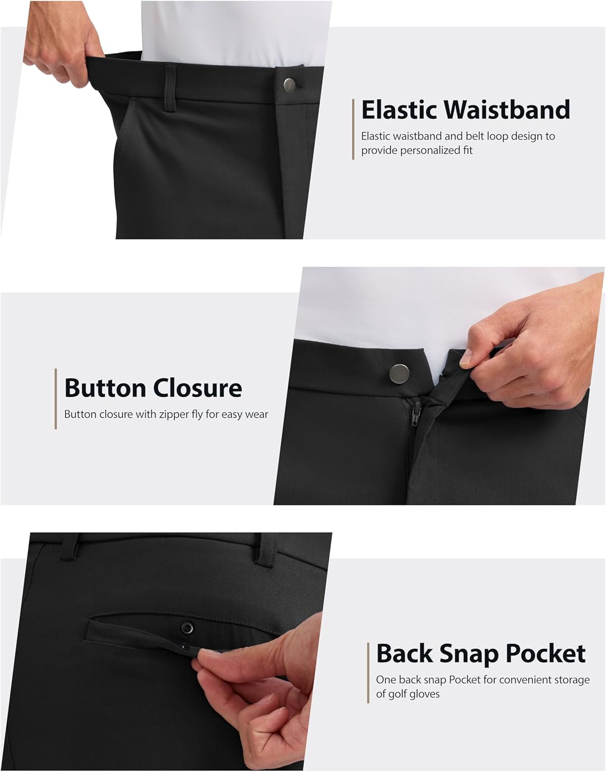 Thumbnail 4 de Pudolla Men’s Casual Golf Shorts (7–9 inch) with 4 Pockets, Stretch & Quick-Dry