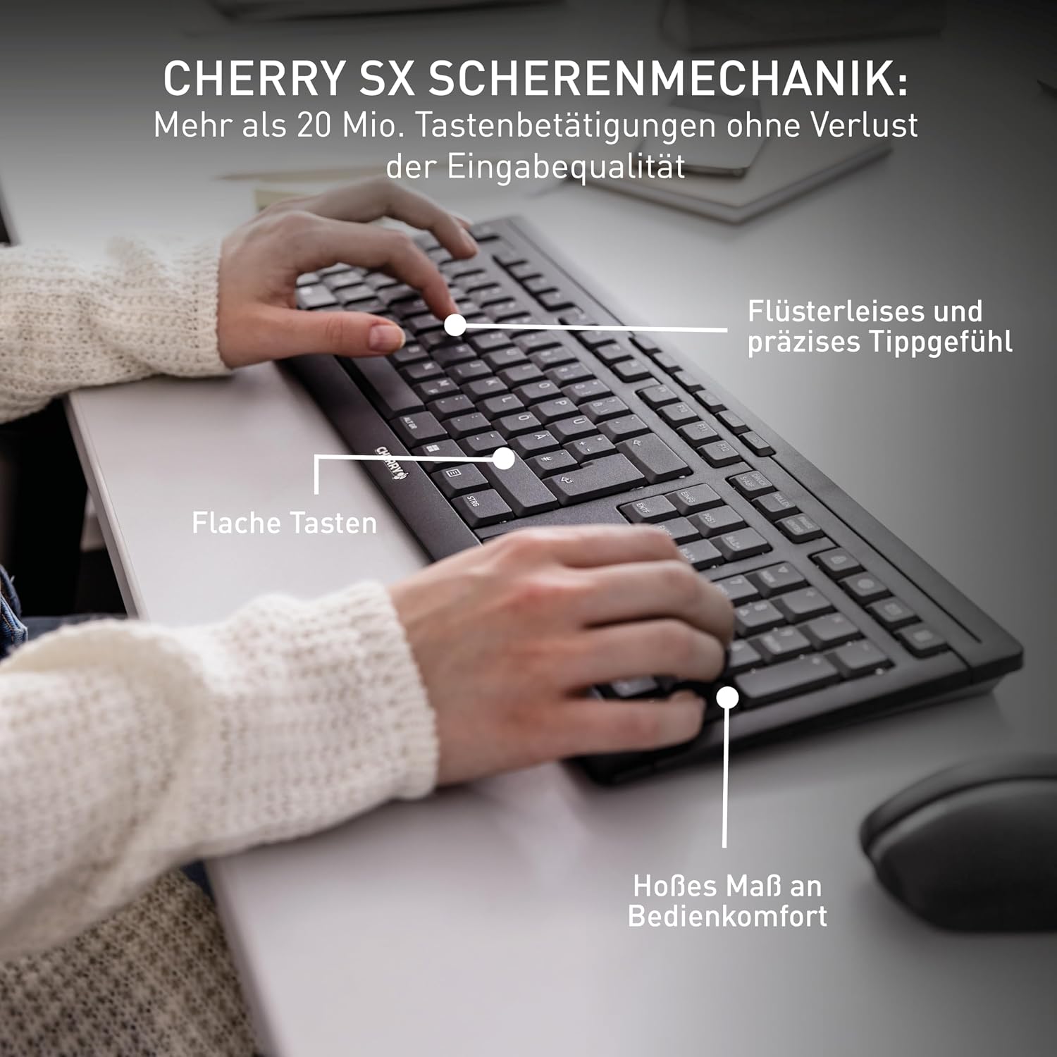 Detalle 2 de CHERRY Stream Desktop Recharge Tastatur Maus-Set 2,4 GHz