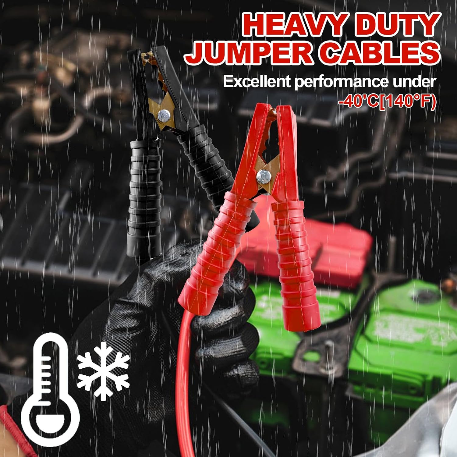 Detalle de TAOBWN 3m 3000A Jump Starter Cables: Heavy-Duty, Insulated Booster Leads