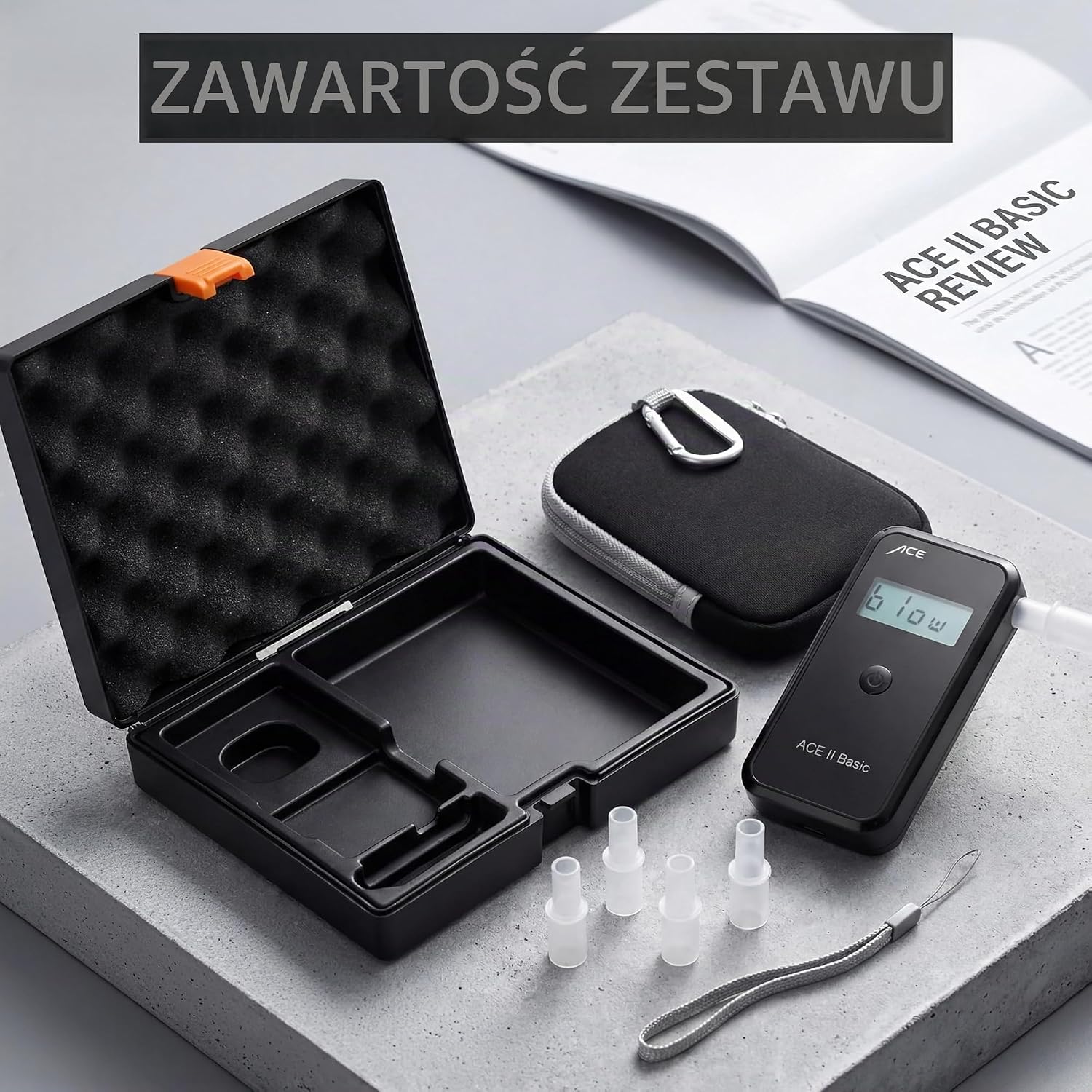 Detalle de ACE Alcoscan II Basic – czarny alkomat z sensorem elektrochemicznym
